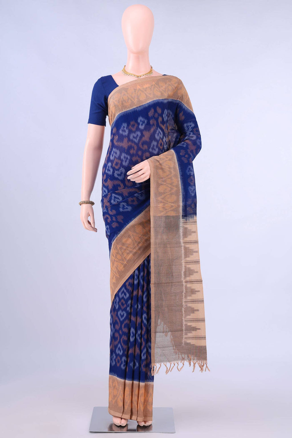 Royal Blue Pochampally Cotton Saree