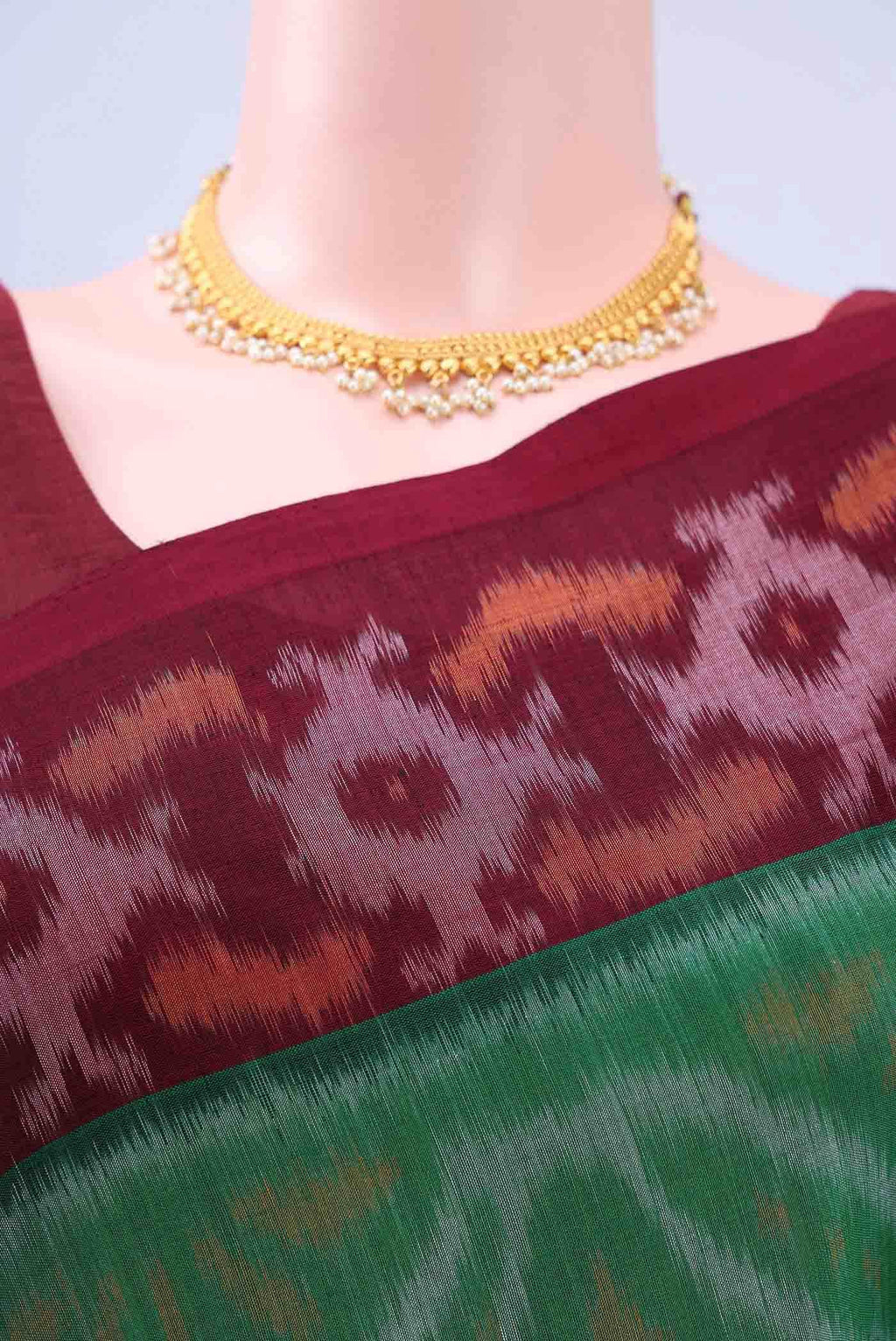 Green Pochampally Cotton Saree