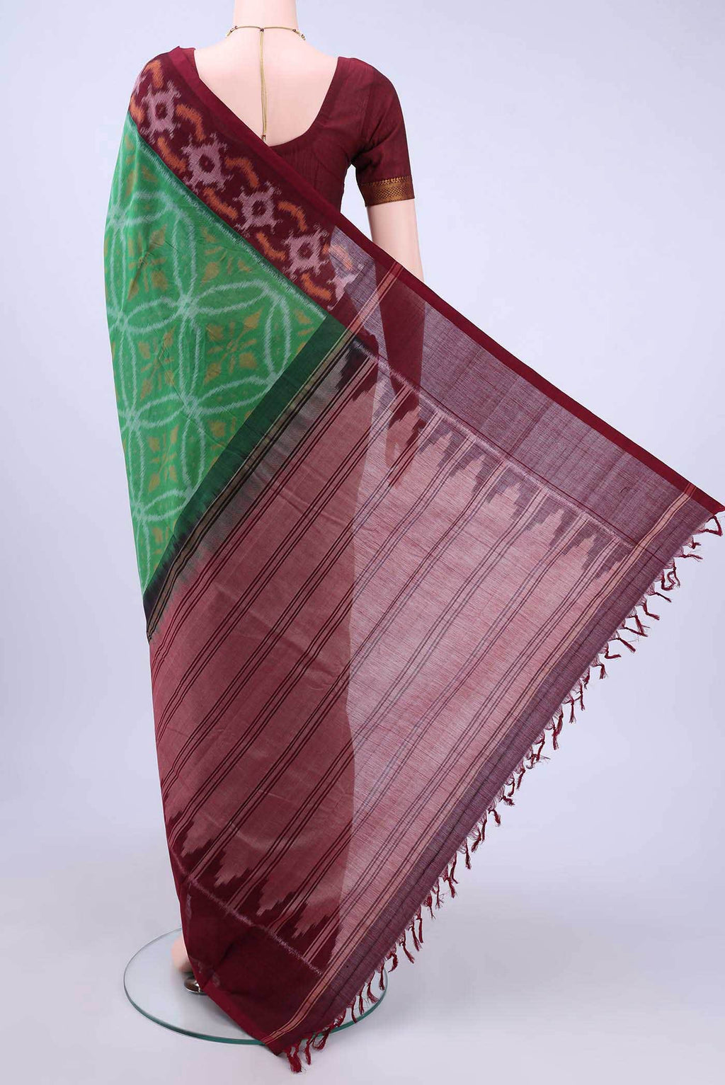 Green Pochampally Cotton Saree