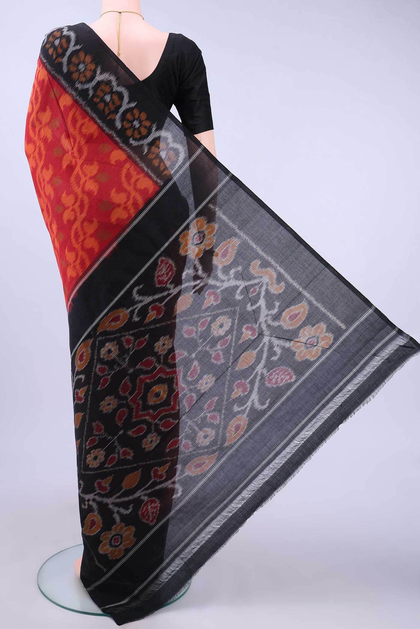 Red Pochampally Cotton Saree