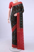 Bottle Green Pochampally Cotton Saree