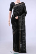 Black Pochampally Cotton Saree