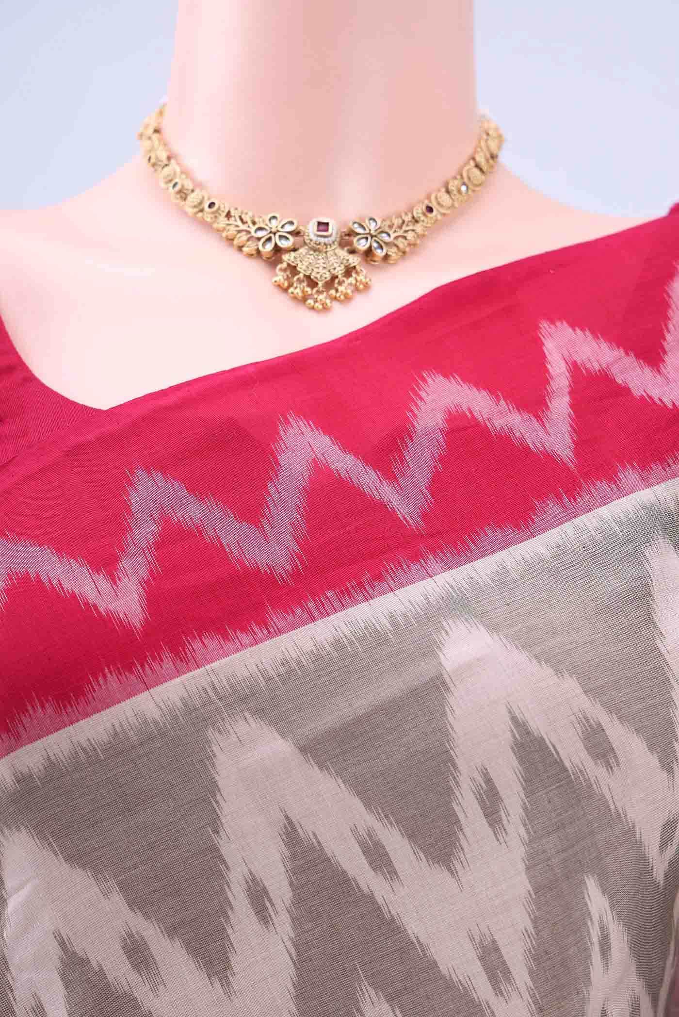 Grey Pochampally Cotton Saree