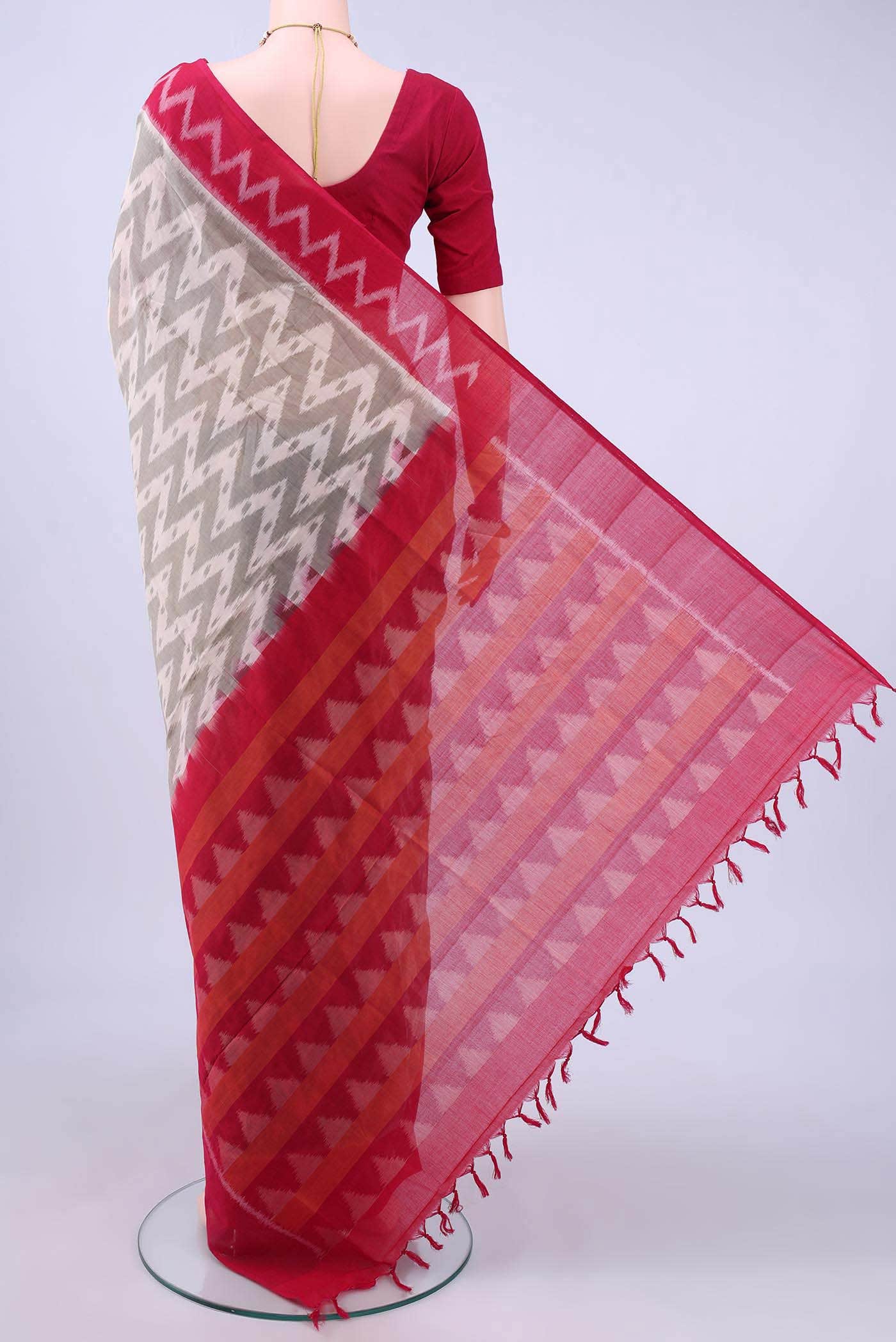 Grey Pochampally Cotton Saree