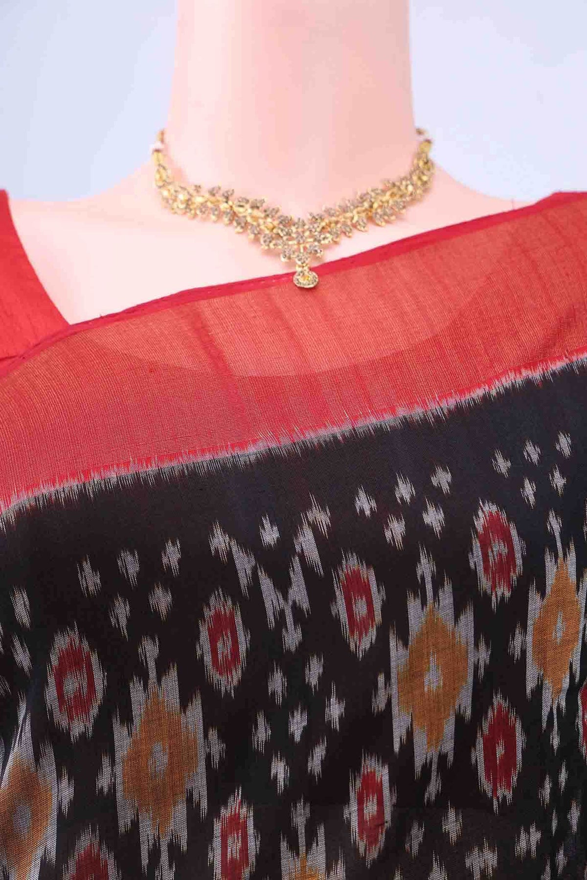 Black Pochampally Cotton Saree