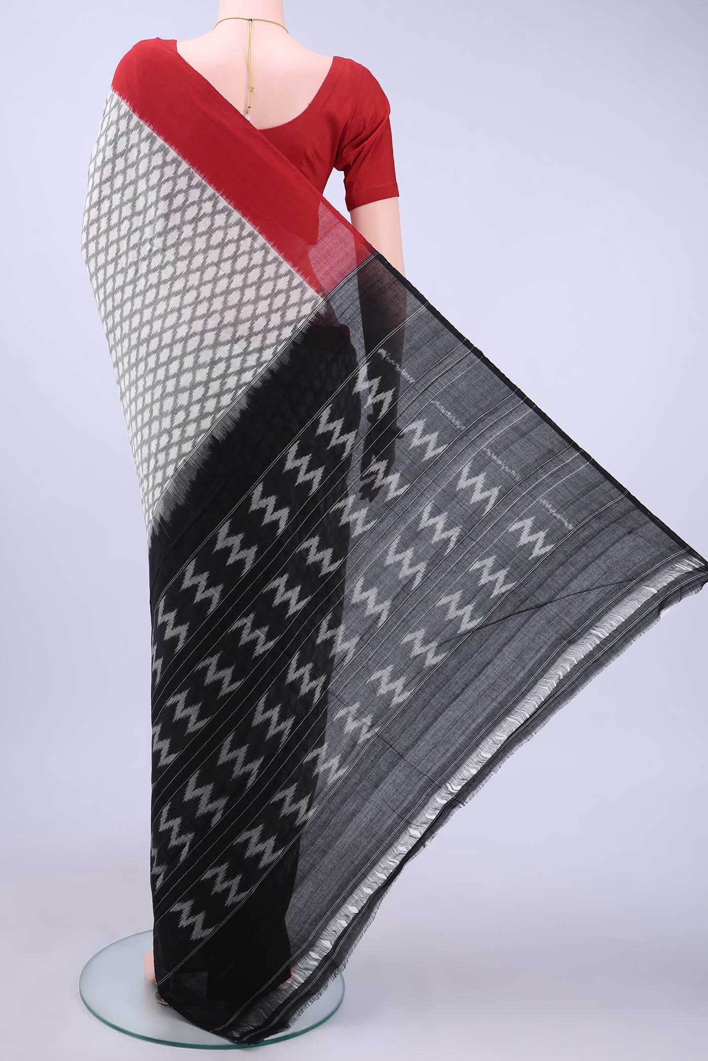 Grey Pochampally Cotton Saree