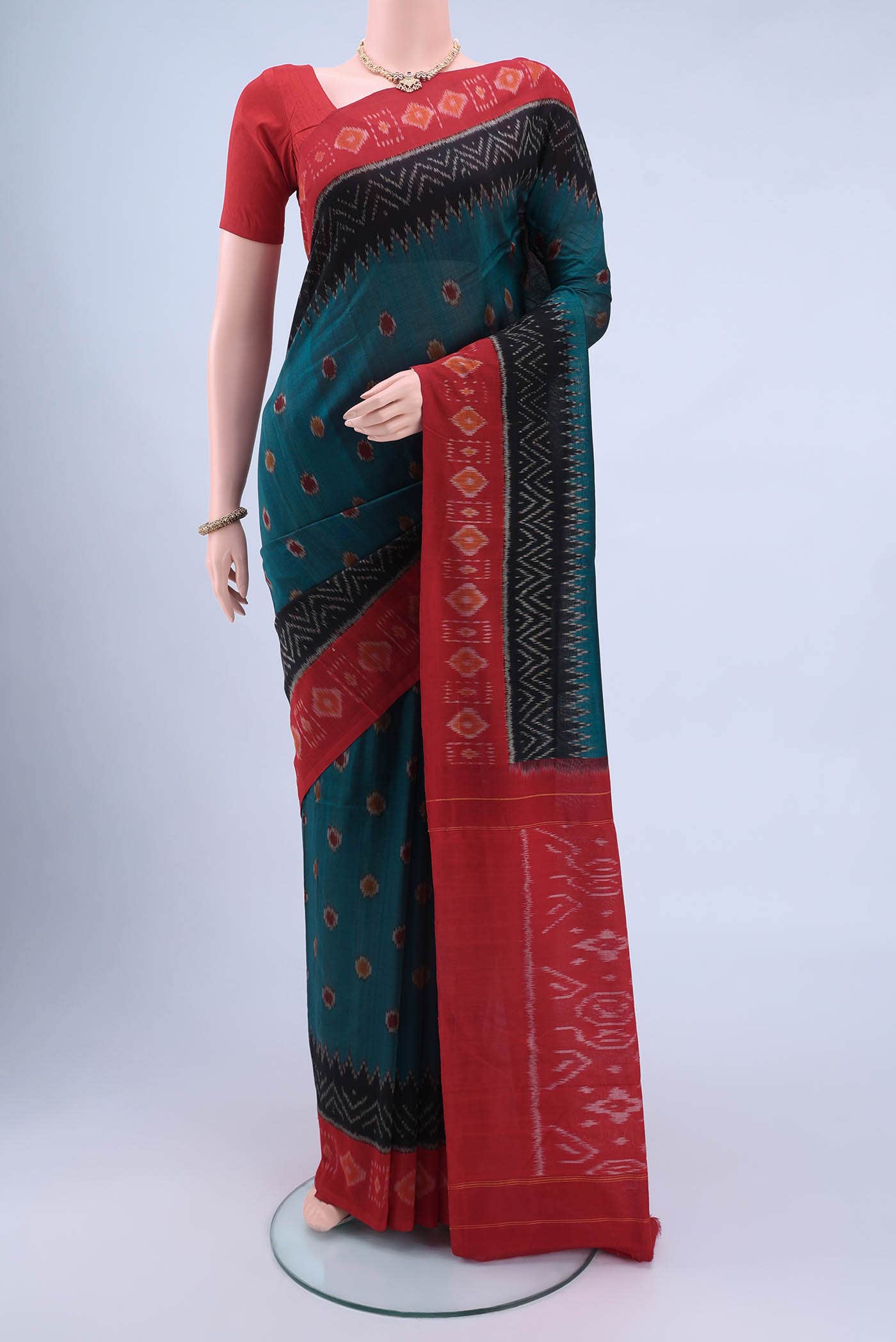 Dark Blue Pochampally Cotton Saree