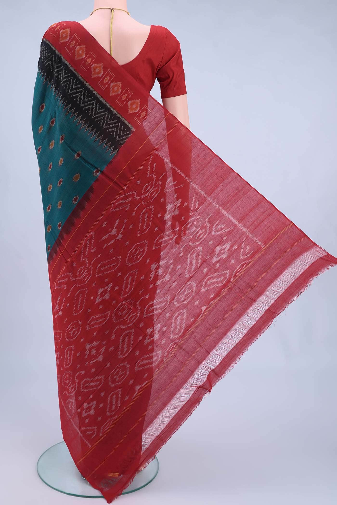 Dark Blue Pochampally Cotton Saree