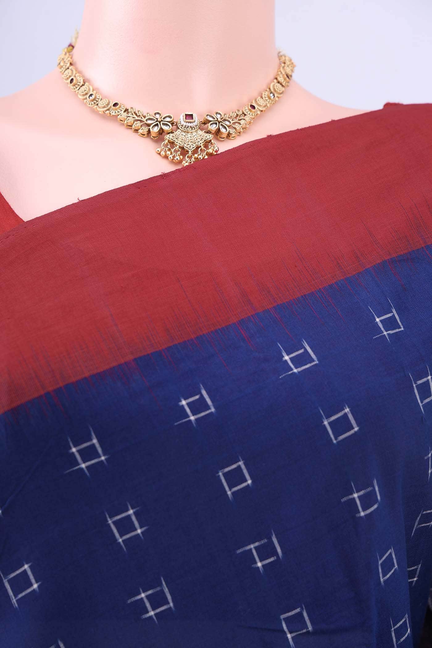 Royal Blue Pochampally Cotton Saree