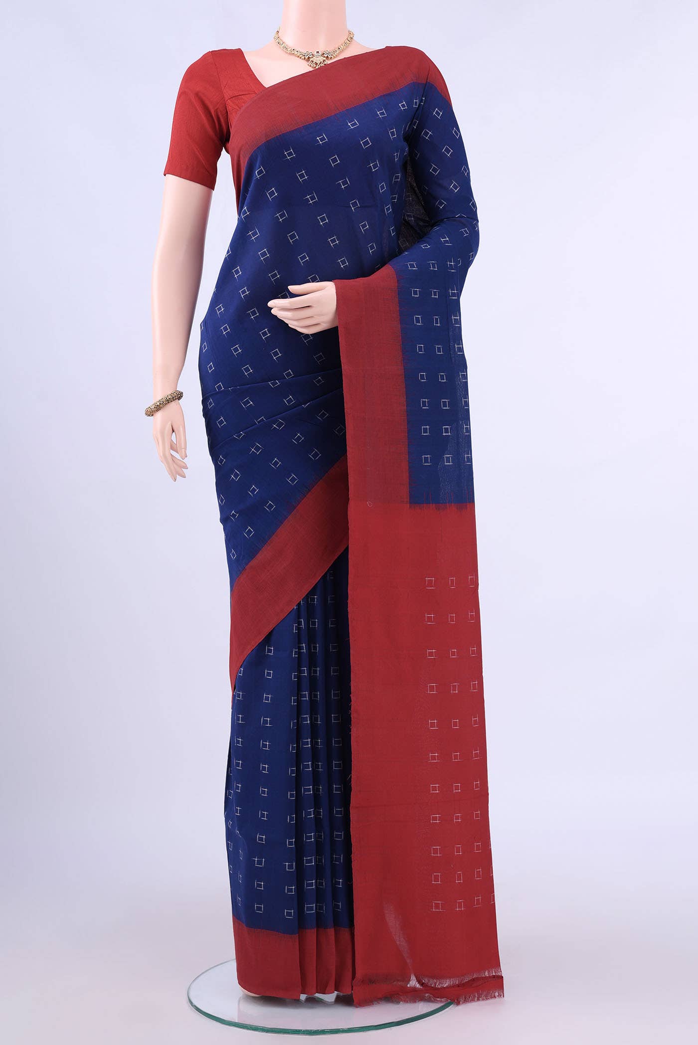 Royal Blue Pochampally Cotton Saree