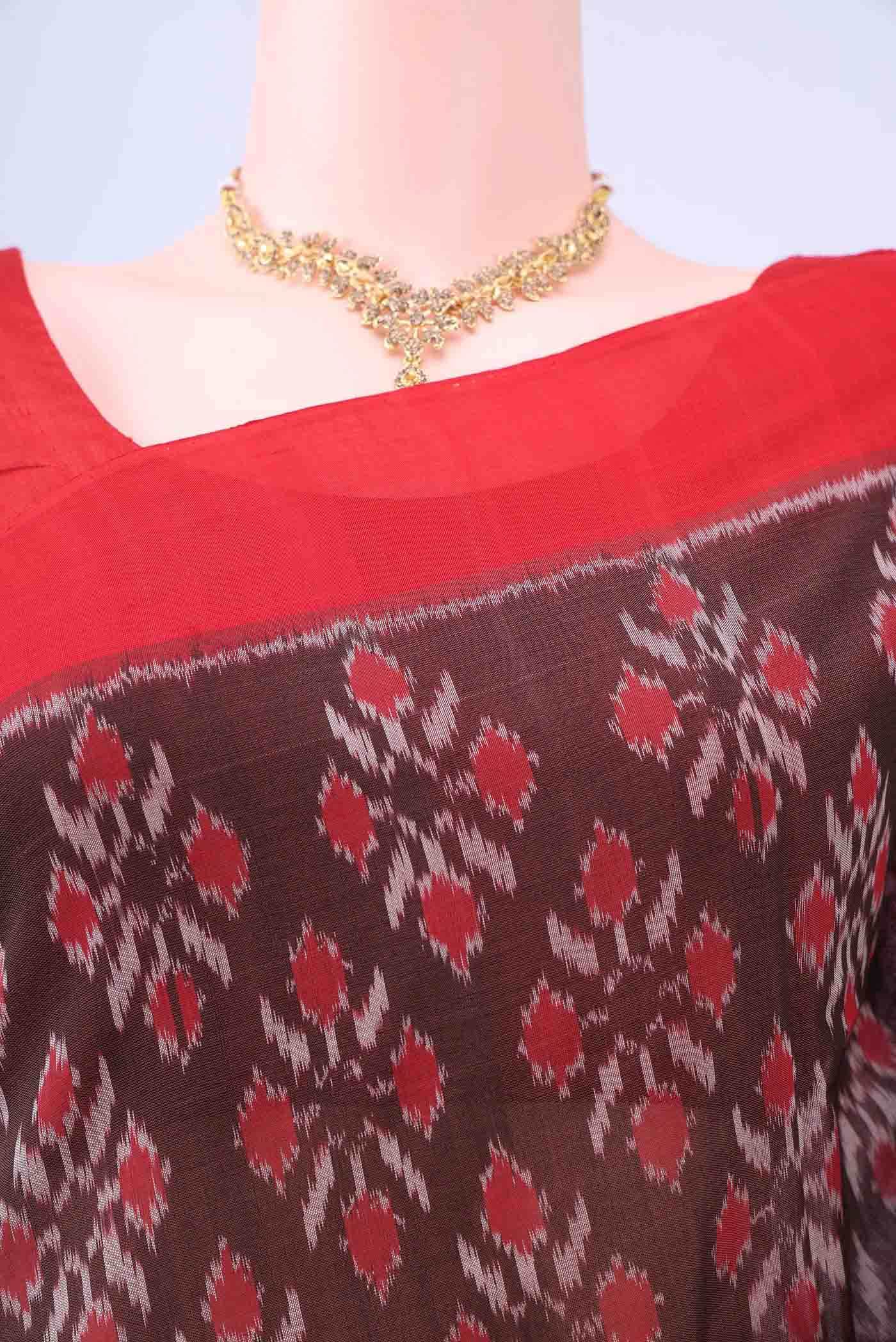 Bronze Pochampally Cotton Saree