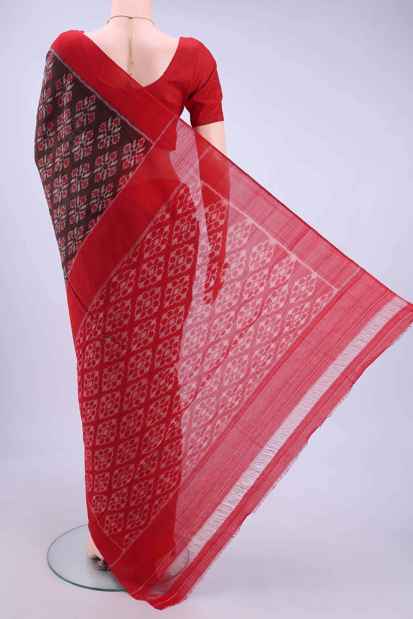 Bronze Pochampally Cotton Saree