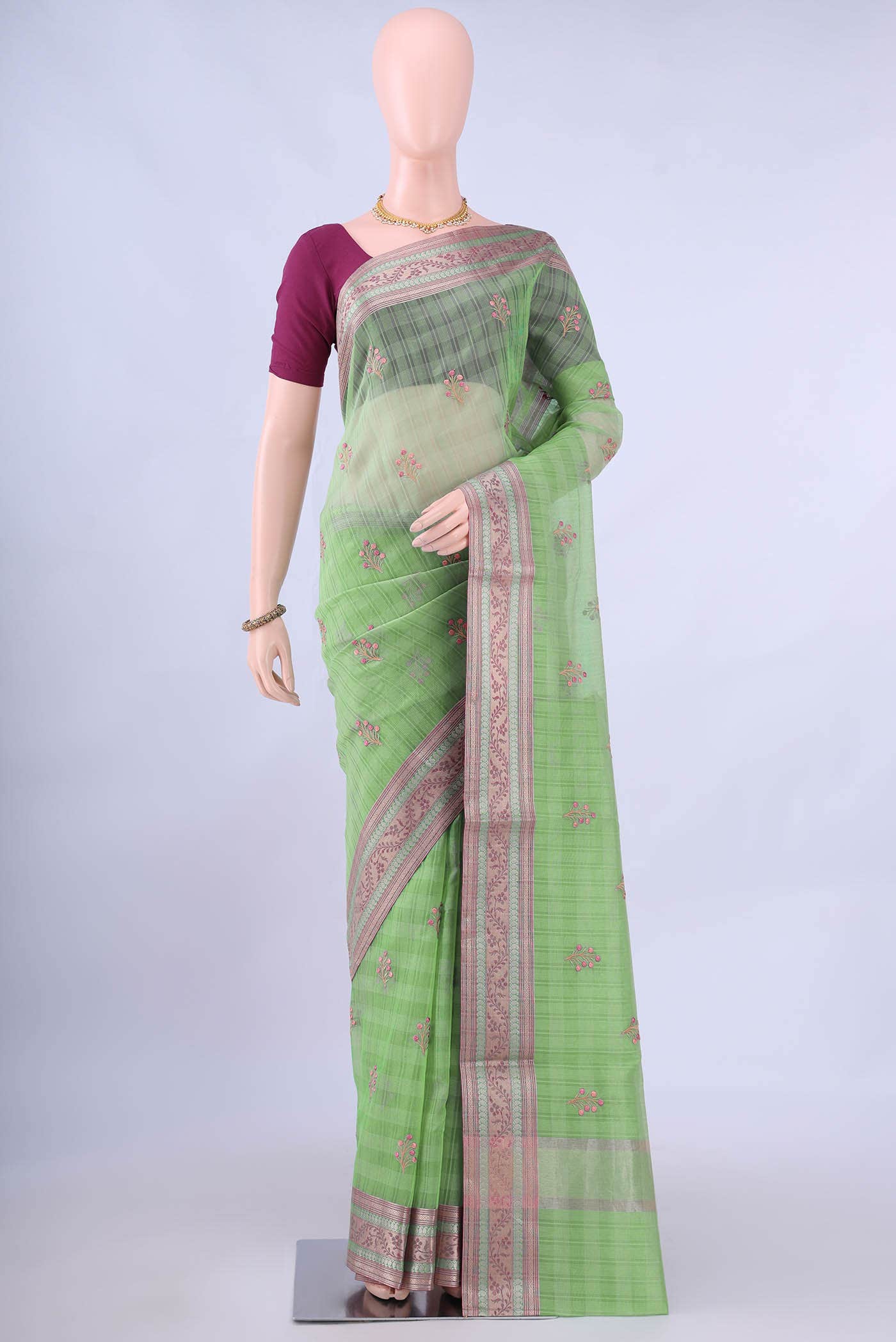 Light Green Kota Cotton Saree