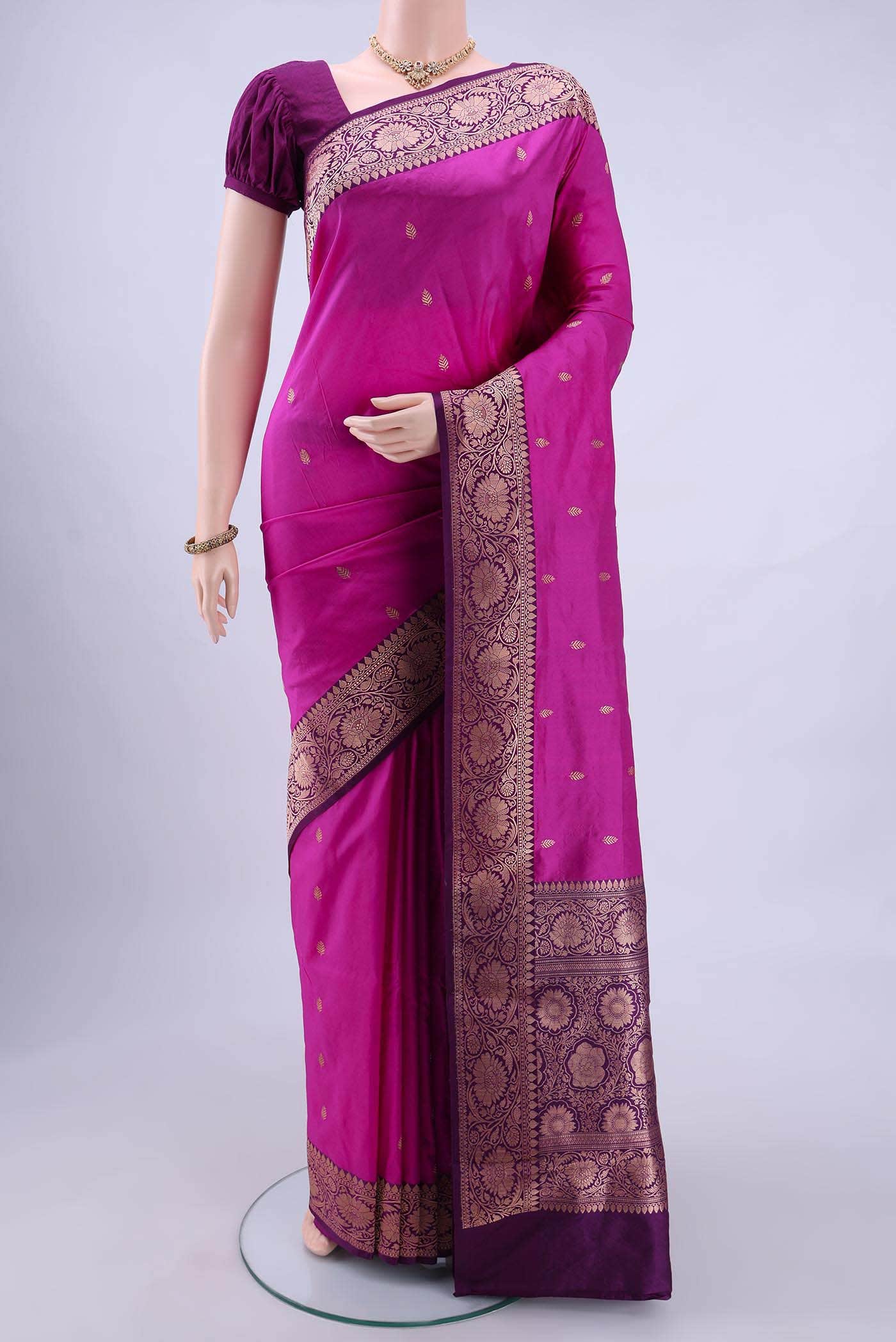 Pink Banarasi Katan Silk Saree