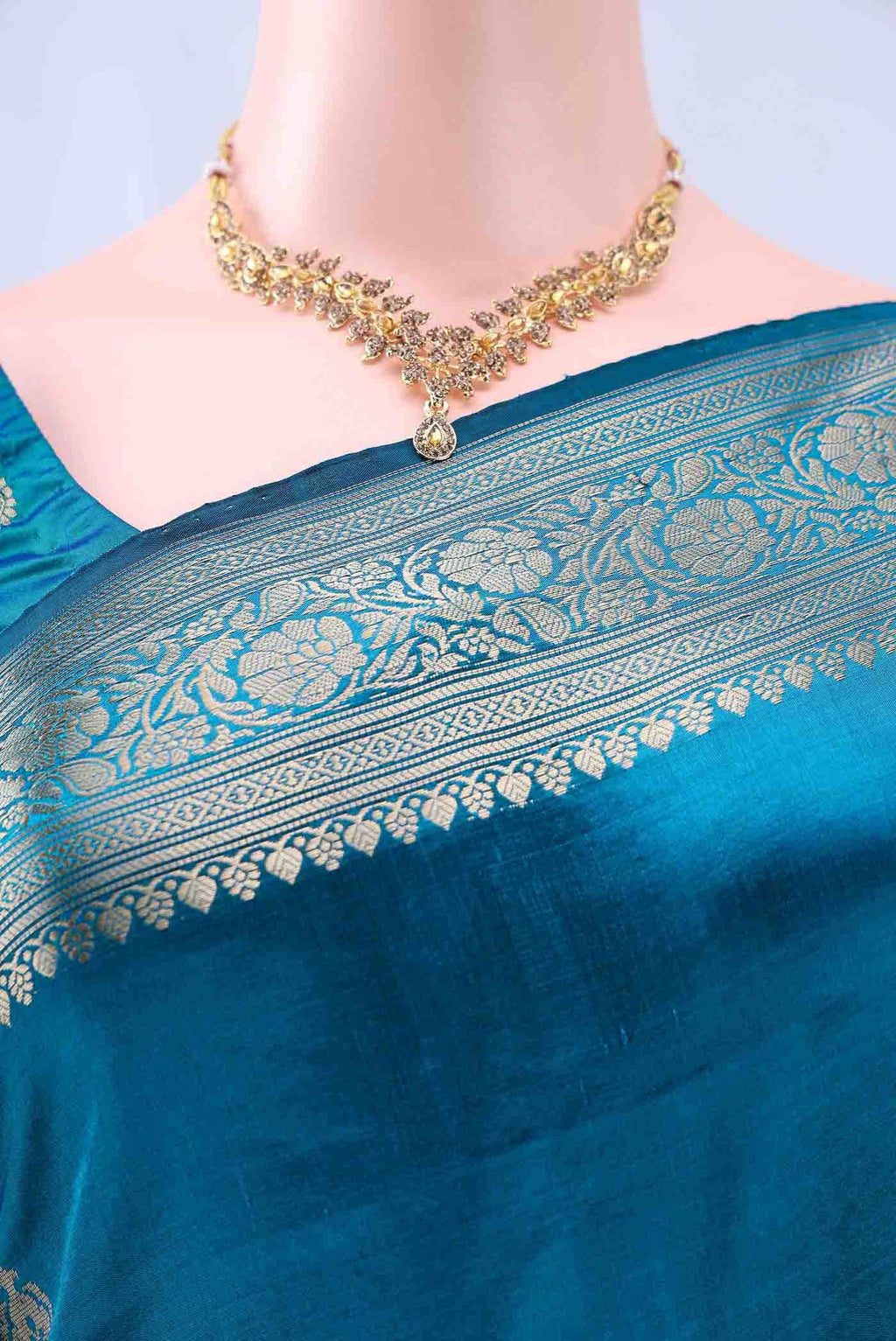 Dark Blue Banarasi Katan Silk Saree