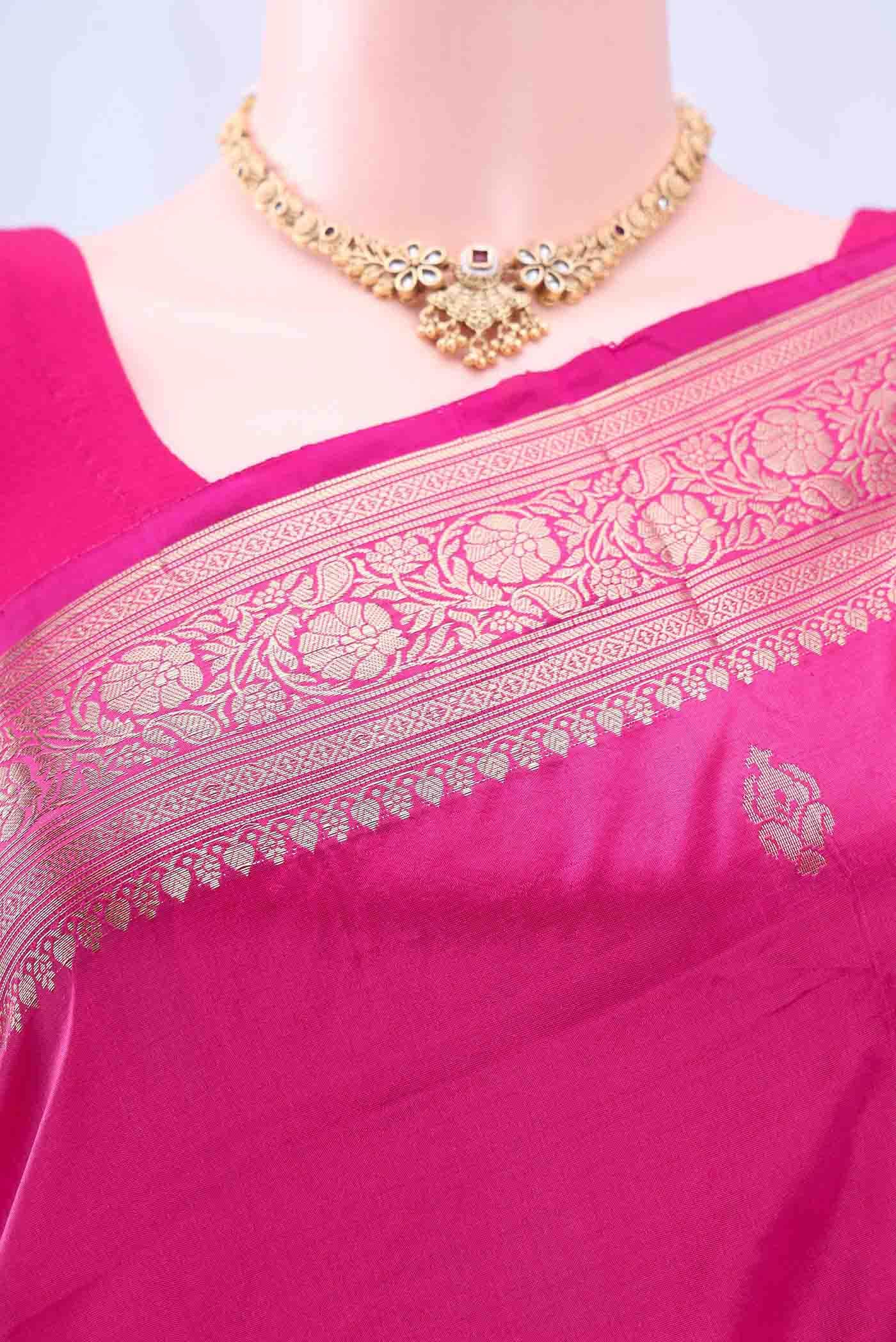 Pink Banarasi Katan Silk Saree