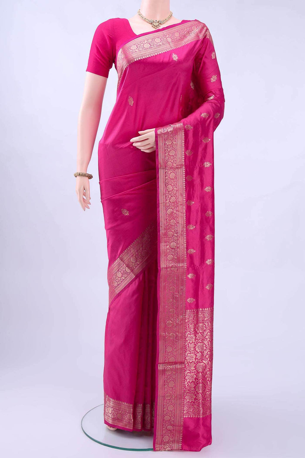 Pink Banarasi Katan Silk Saree