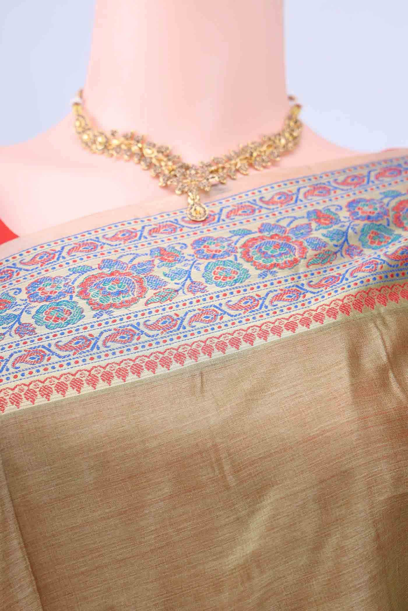 Pista Green Banarasi Silk Saree