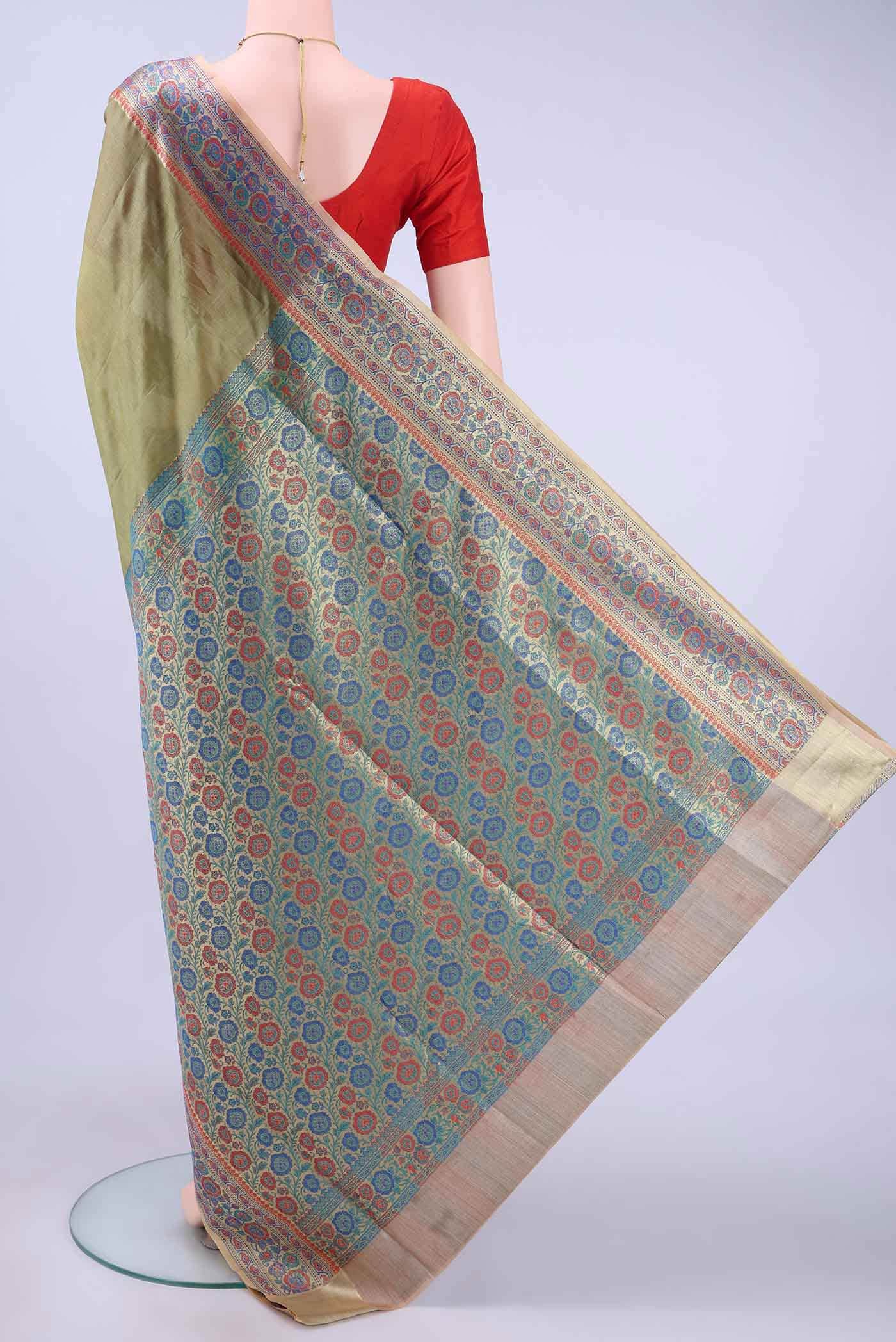 Pista Green Banarasi Silk Saree