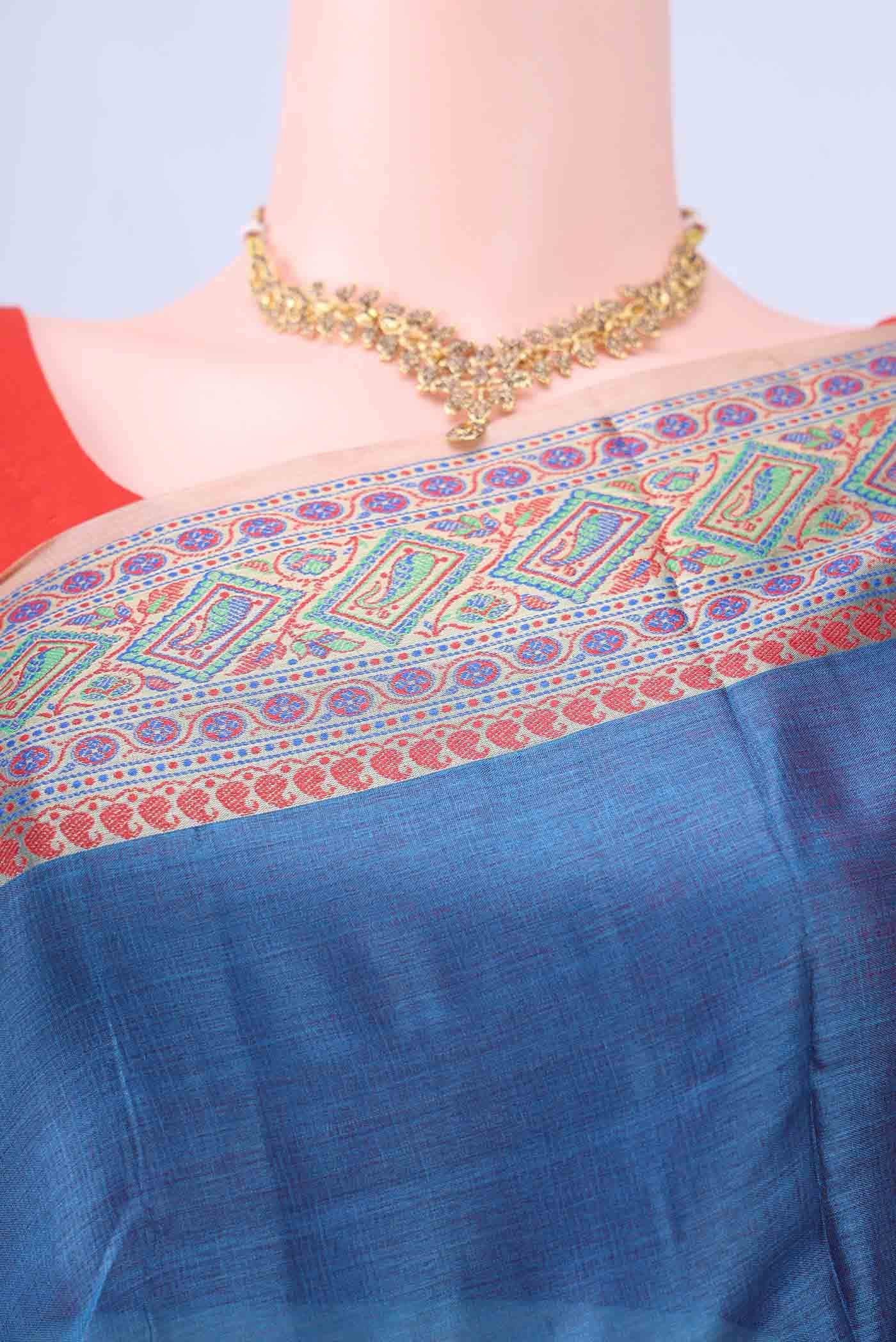 Blue Banarasi Silk Saree
