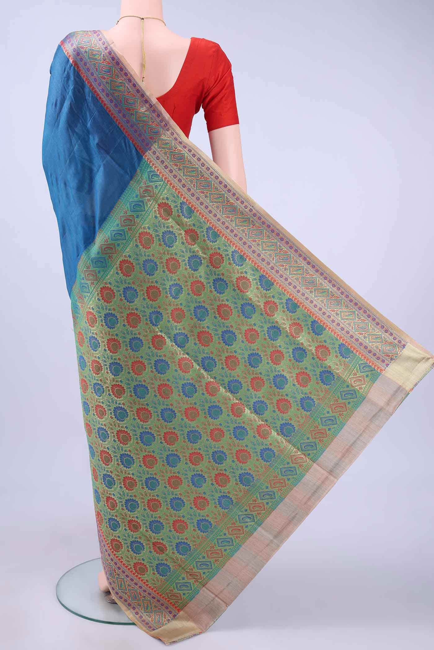 Blue Banarasi Silk Saree