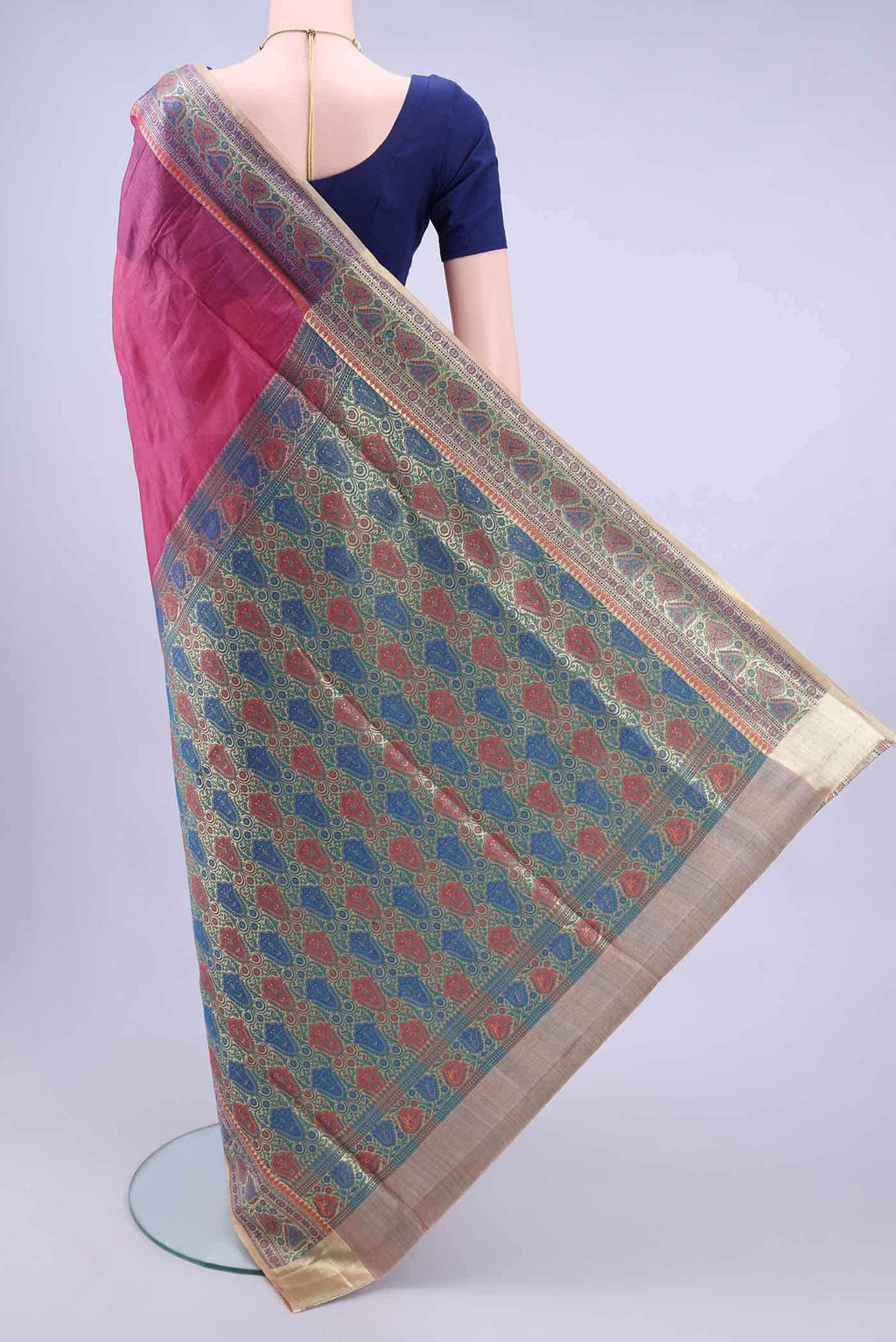 Rani Pink Banarasi Silk Saree