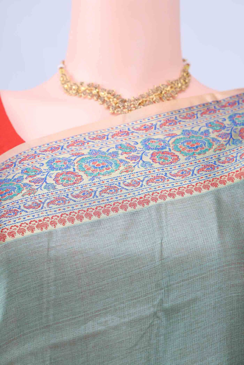 Sea Green Banarasi Silk Saree