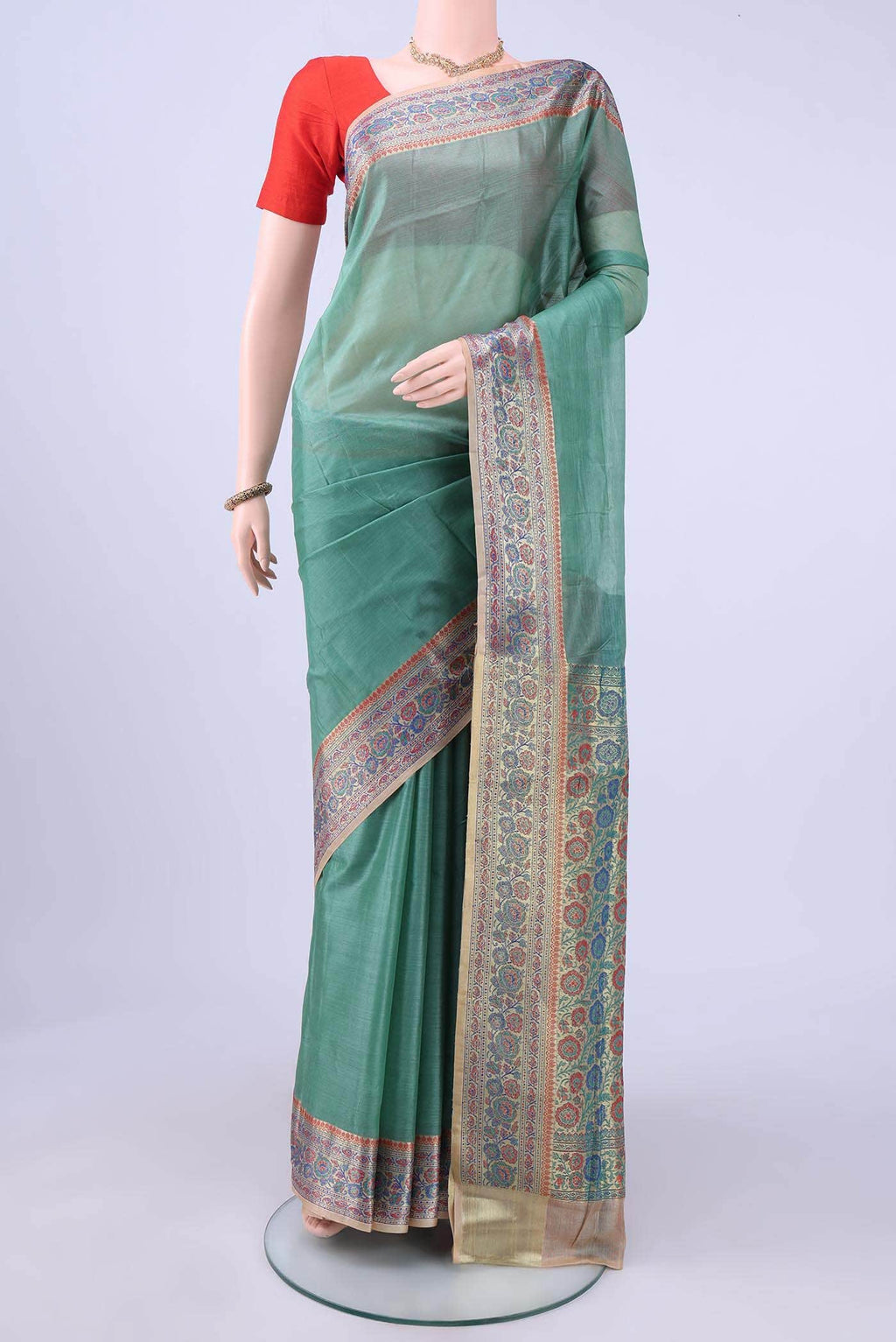 Sea Green Banarasi Silk Saree