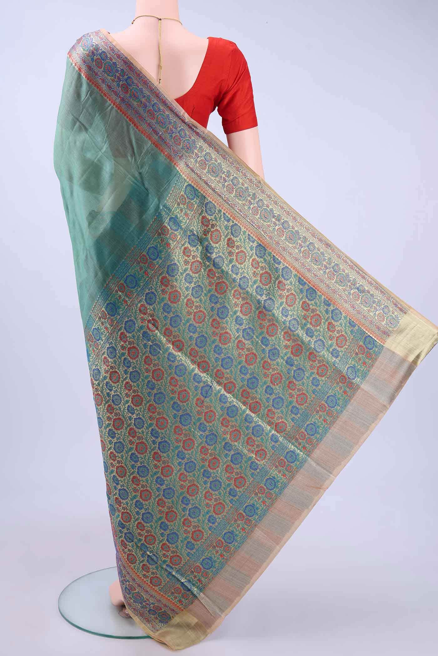 Sea Green Banarasi Silk Saree