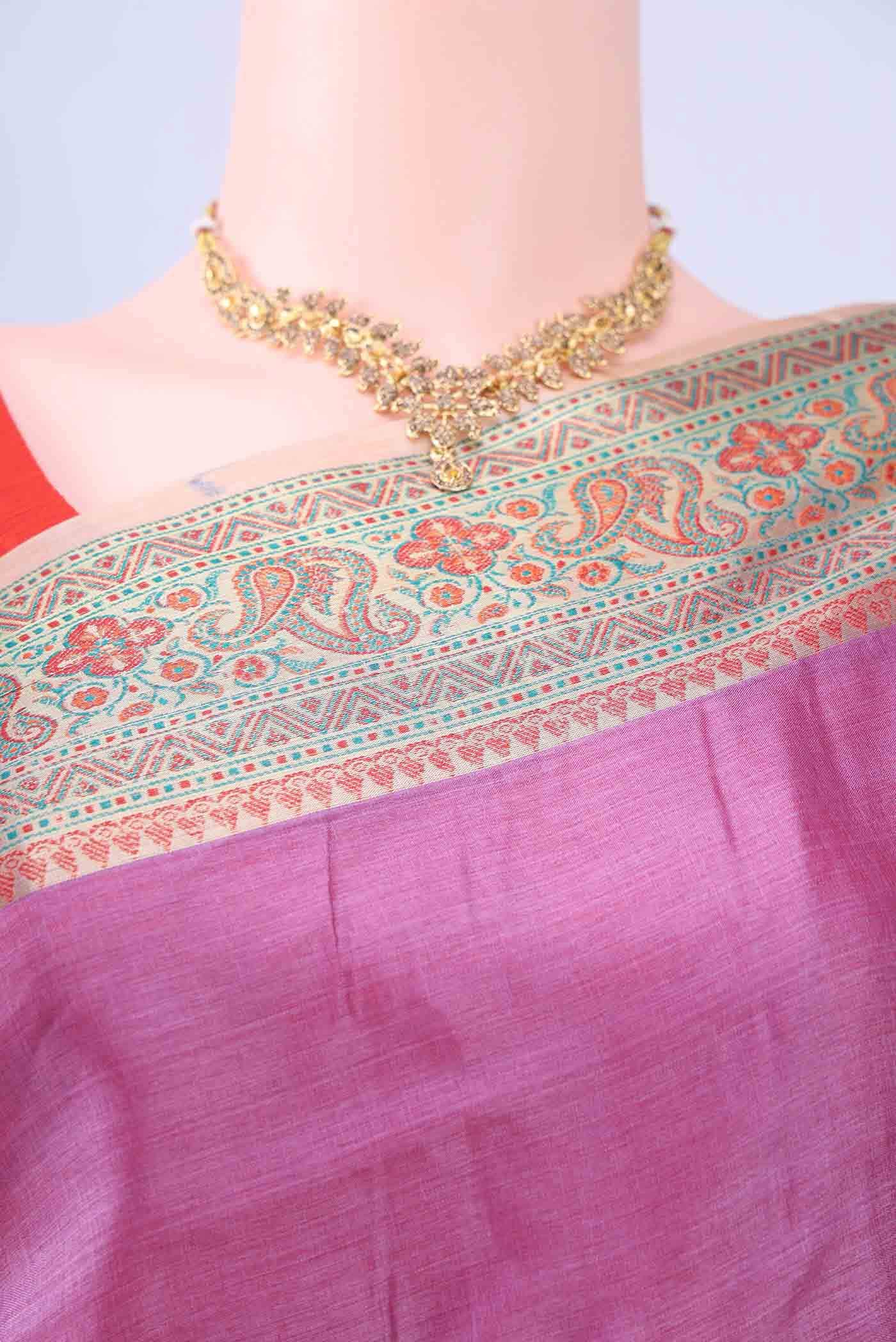 Lavender Banarasi Silk Saree