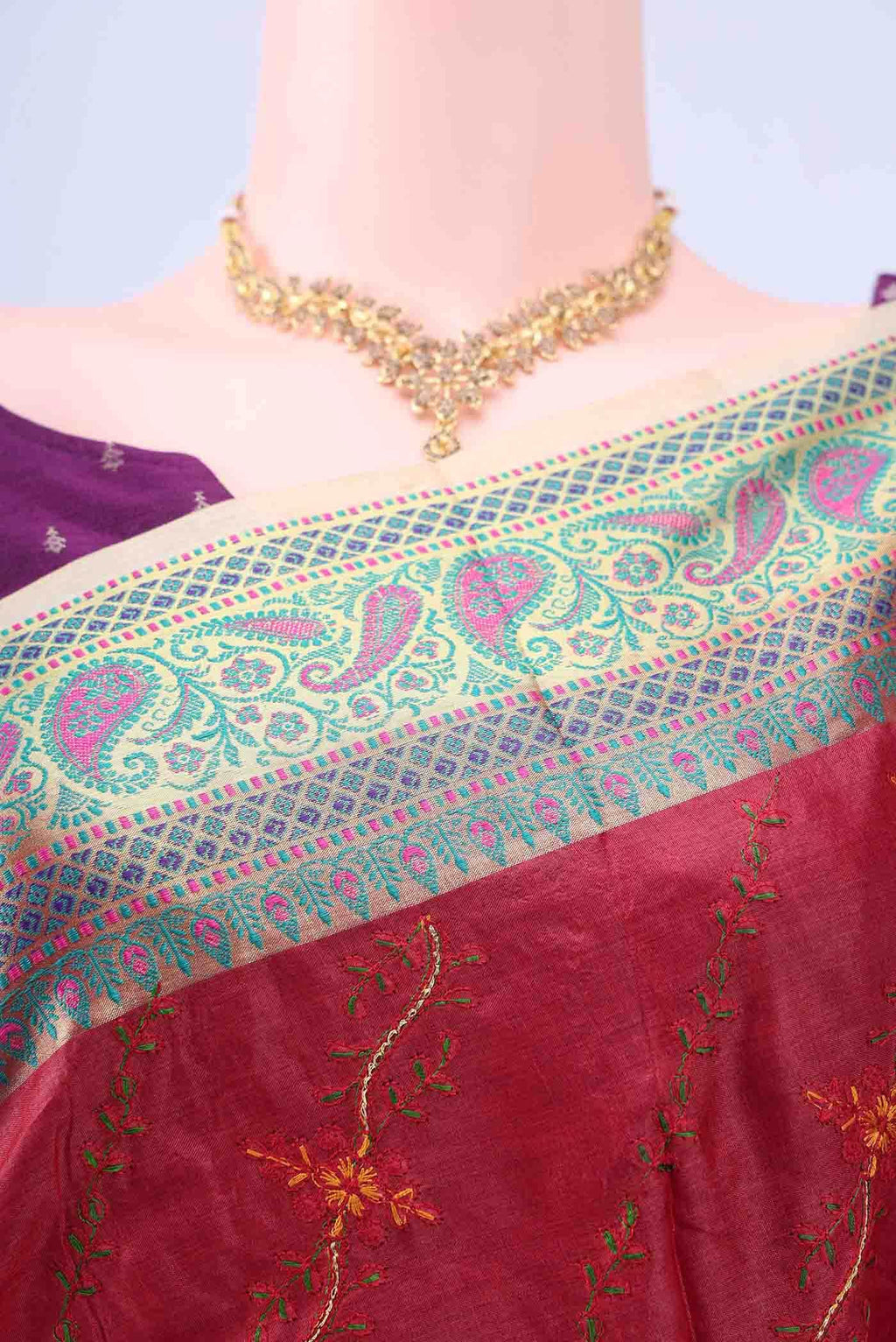Maroon Banarasi Silk Saree