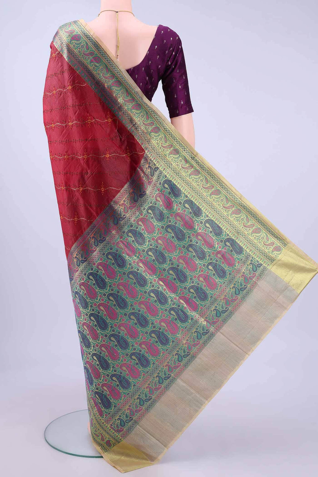 Maroon Banarasi Silk Saree
