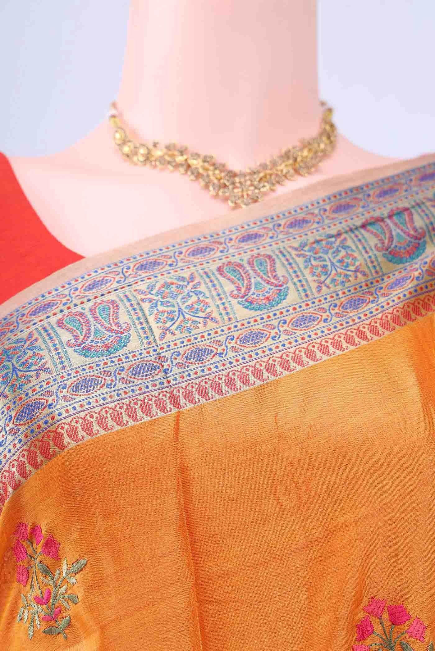 Yellow Banarasi Silk Saree