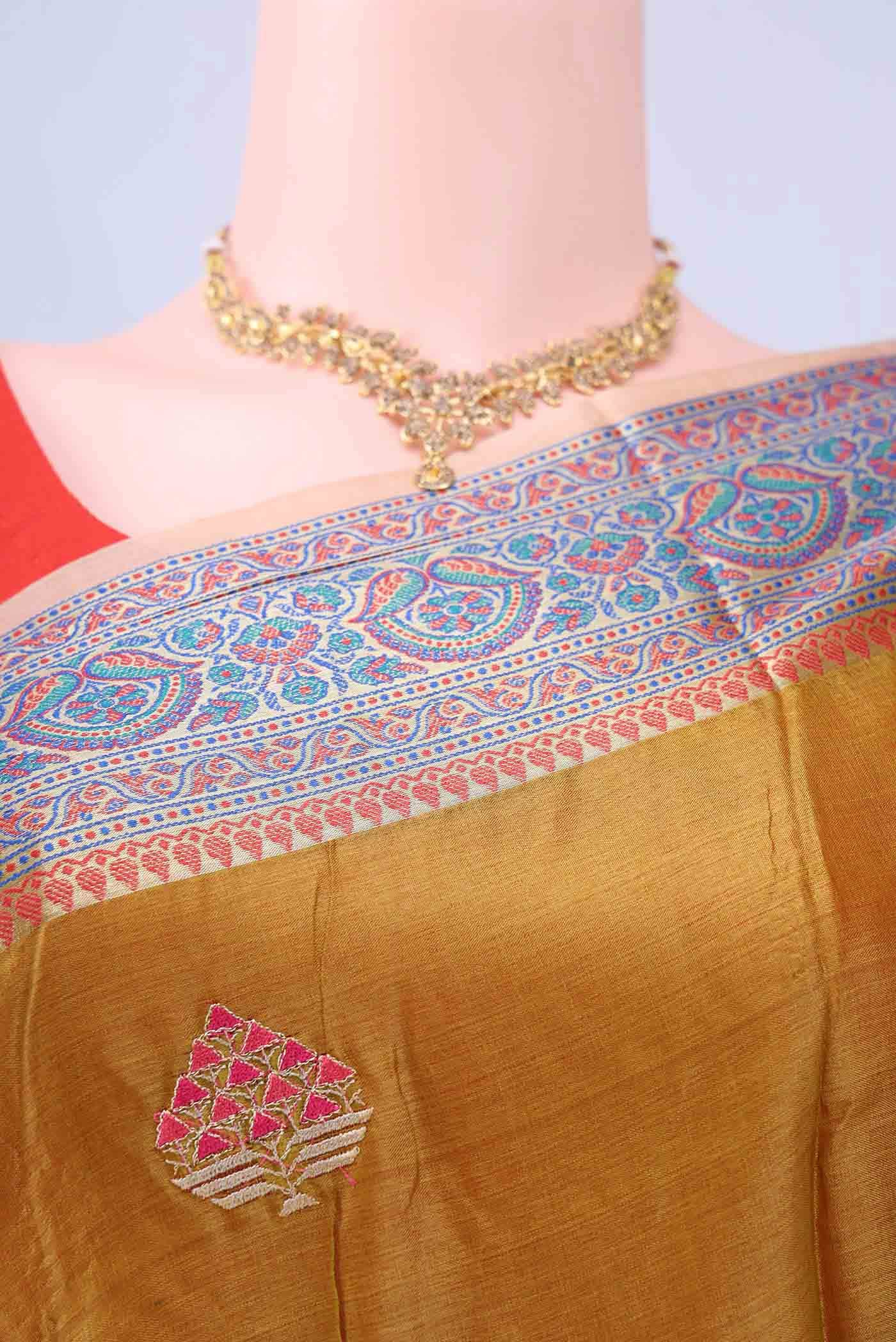 Mehandi Green Banarasi Silk Saree