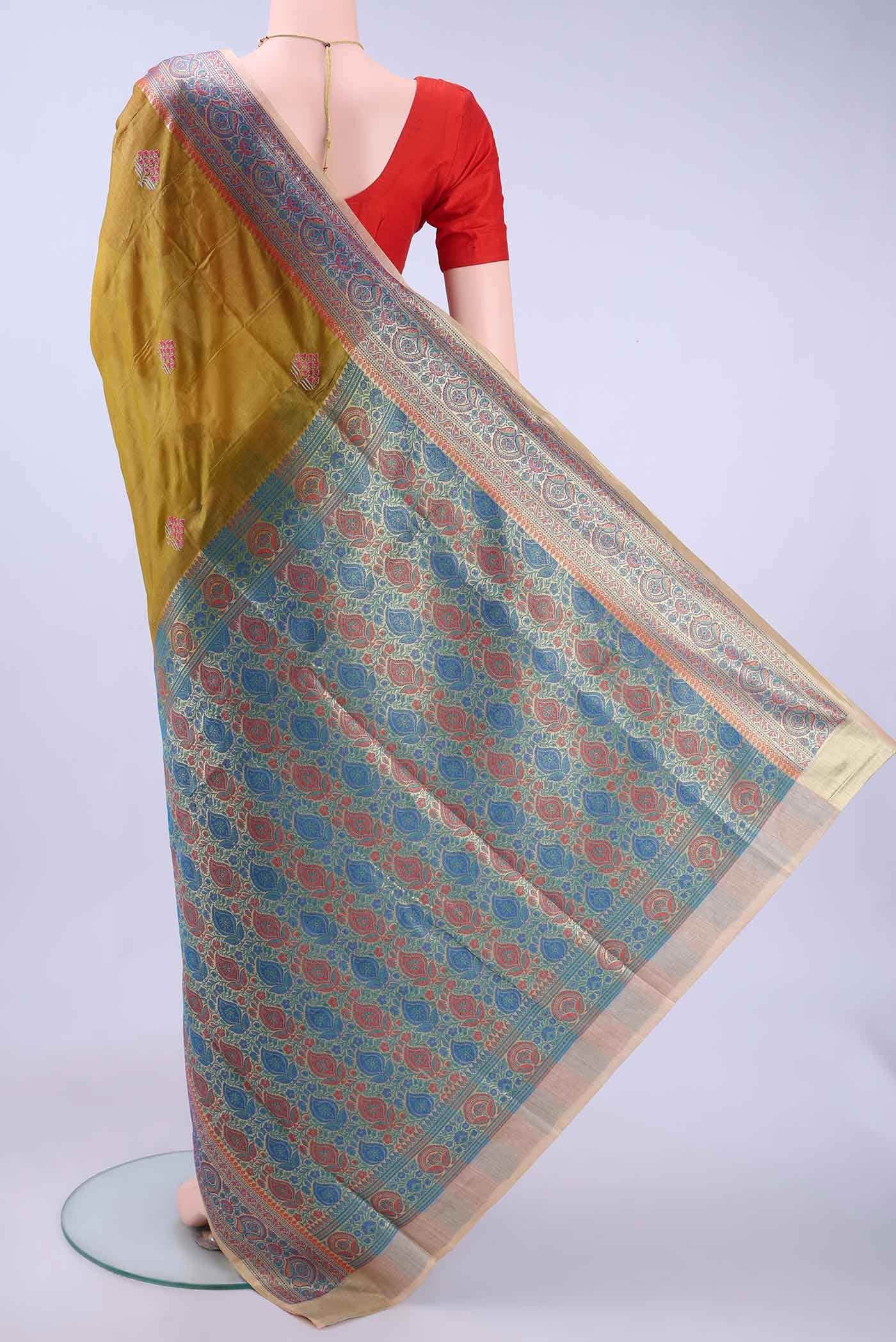 Mehandi Green Banarasi Silk Saree