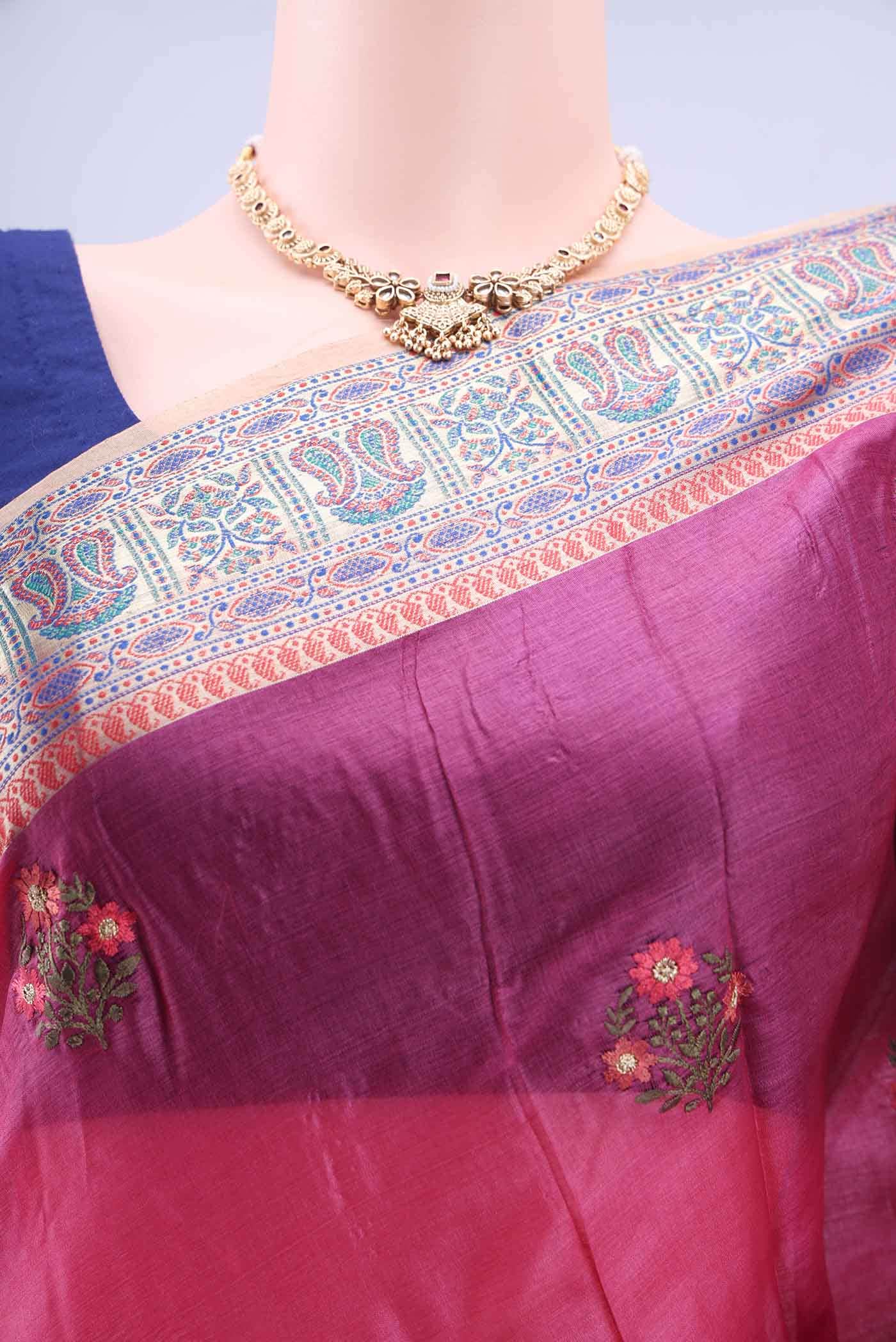Rani Pink Banarasi Silk Saree