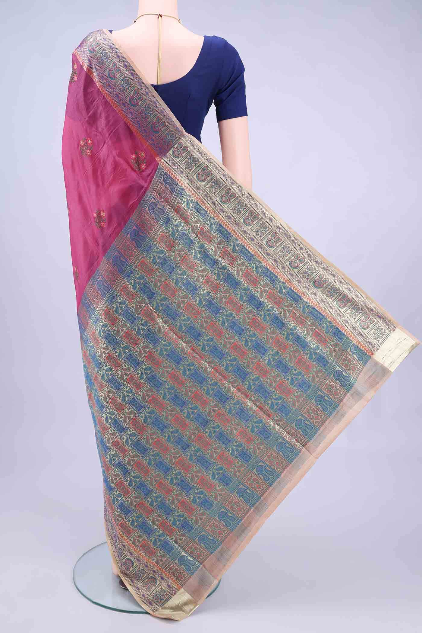 Rani Pink Banarasi Silk Saree