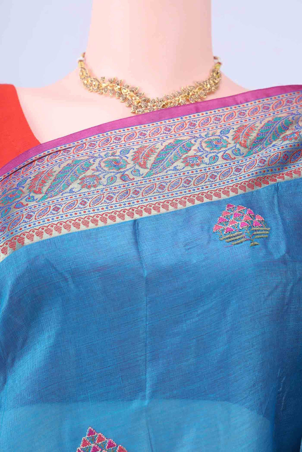 Blue Banarasi Silk Saree