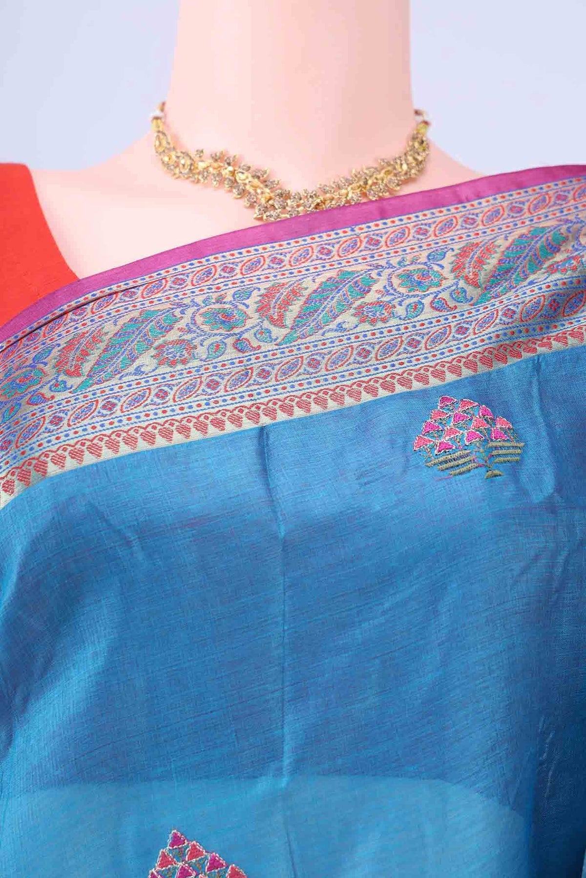Blue Banarasi Silk Saree