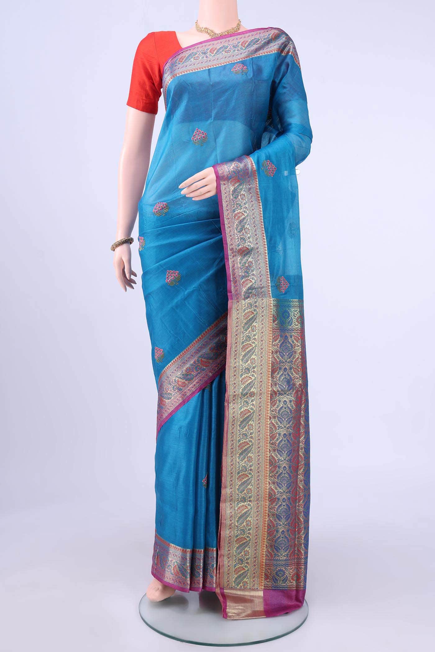 Blue Banarasi Silk Saree