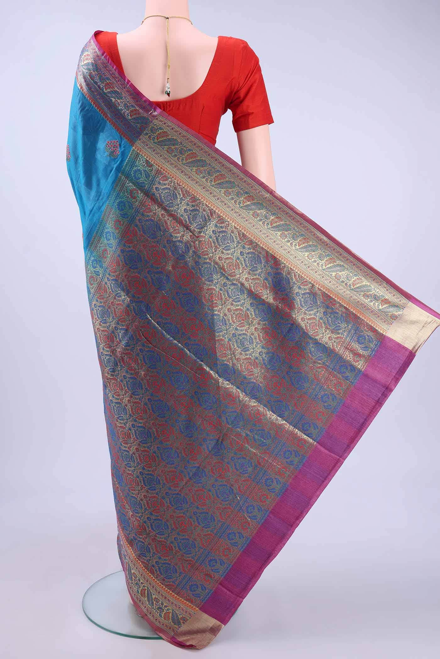 Blue Banarasi Silk Saree