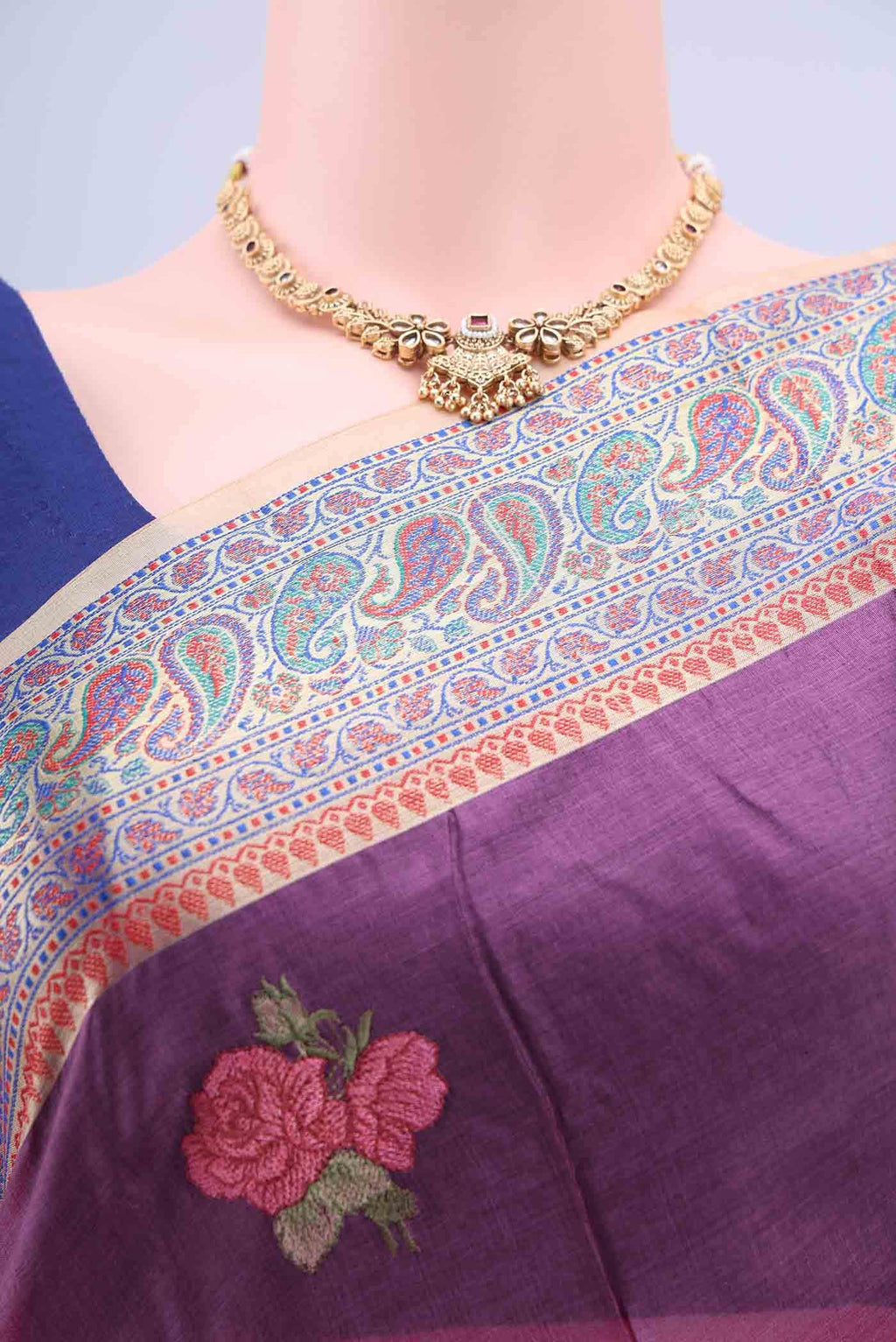 Magenta Banarasi Silk Saree