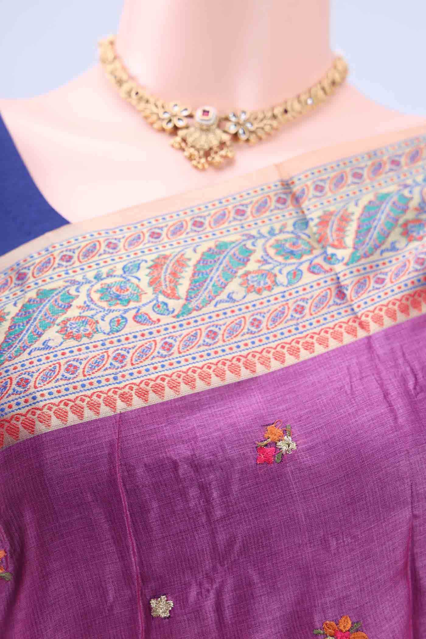 Dark Pink Banarasi Silk Saree