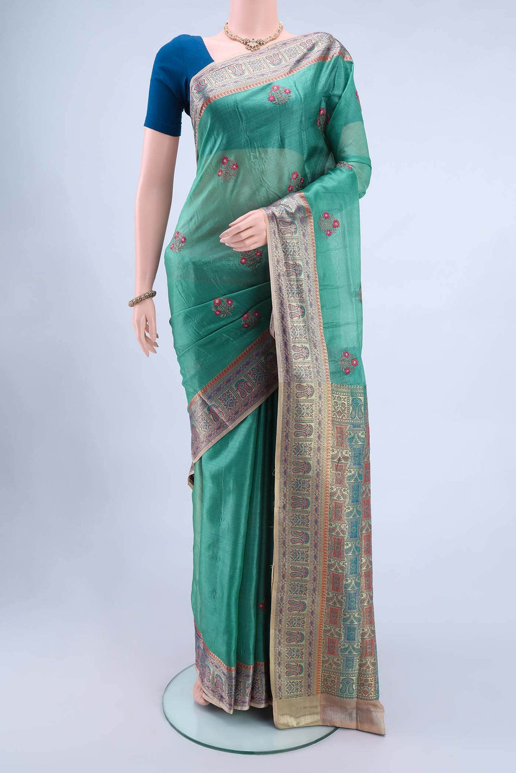 Pista Green Banarasi Silk Saree