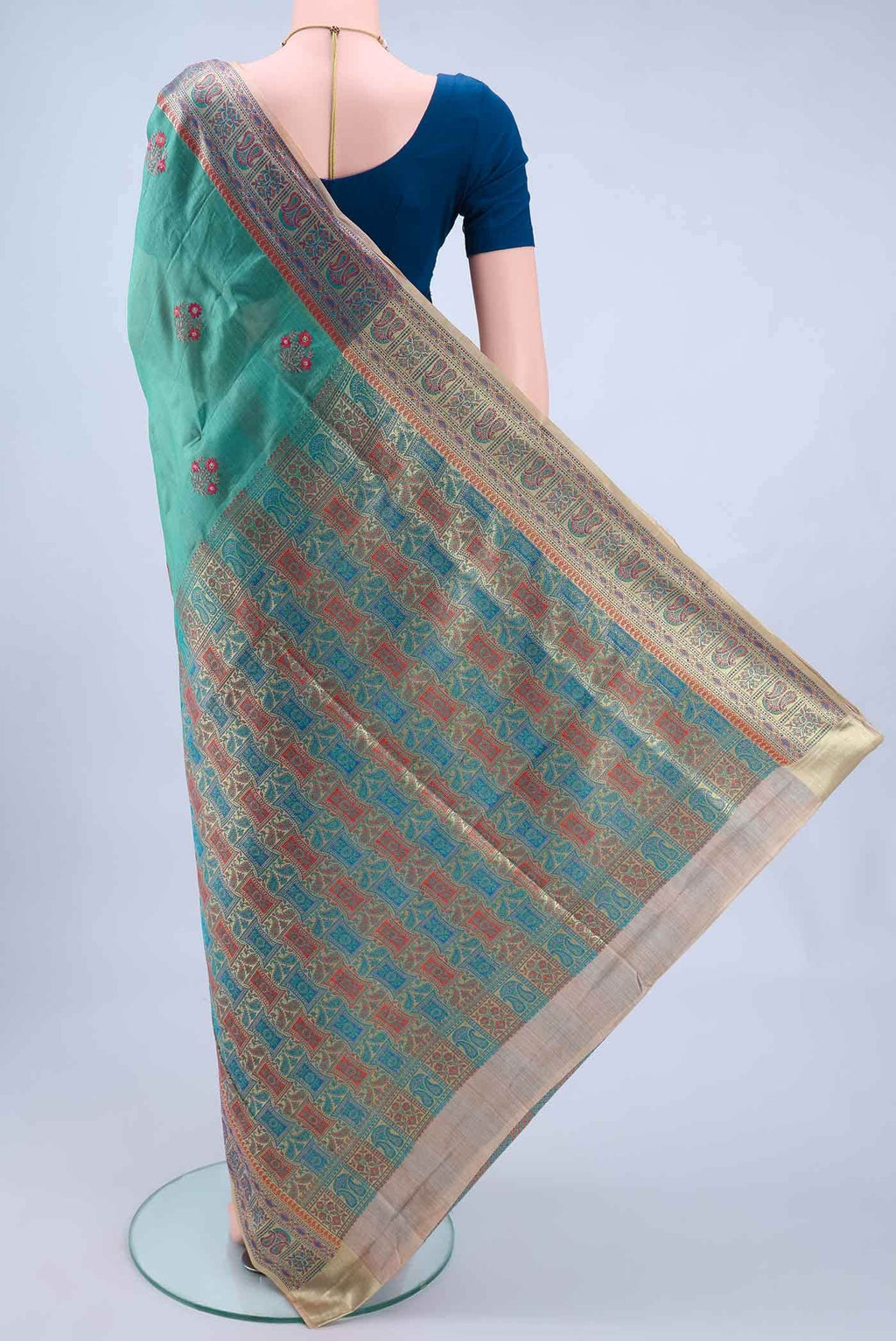 Pista Green Banarasi Silk Saree