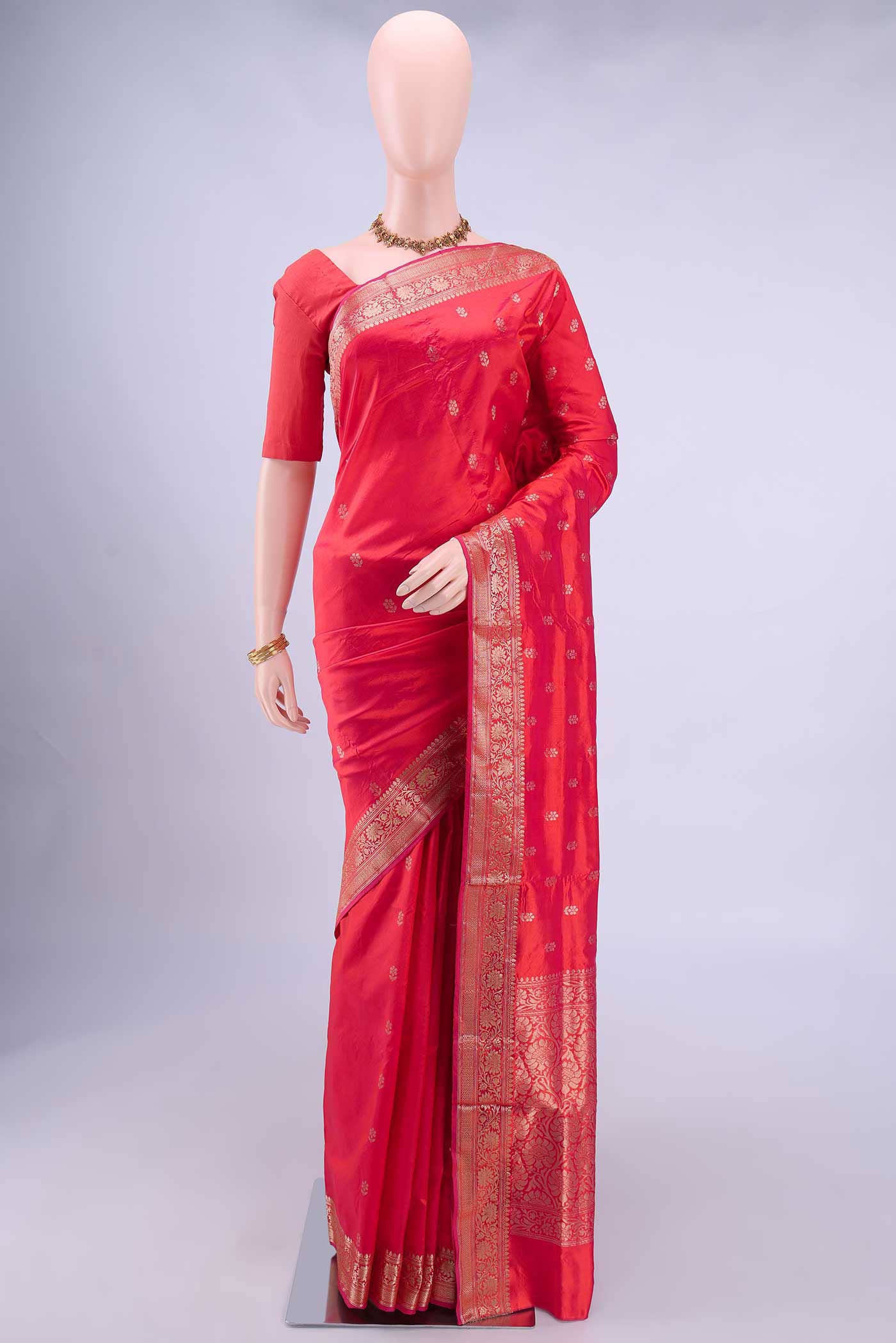 Imperial Pink Banarasi Katan Silk Saree