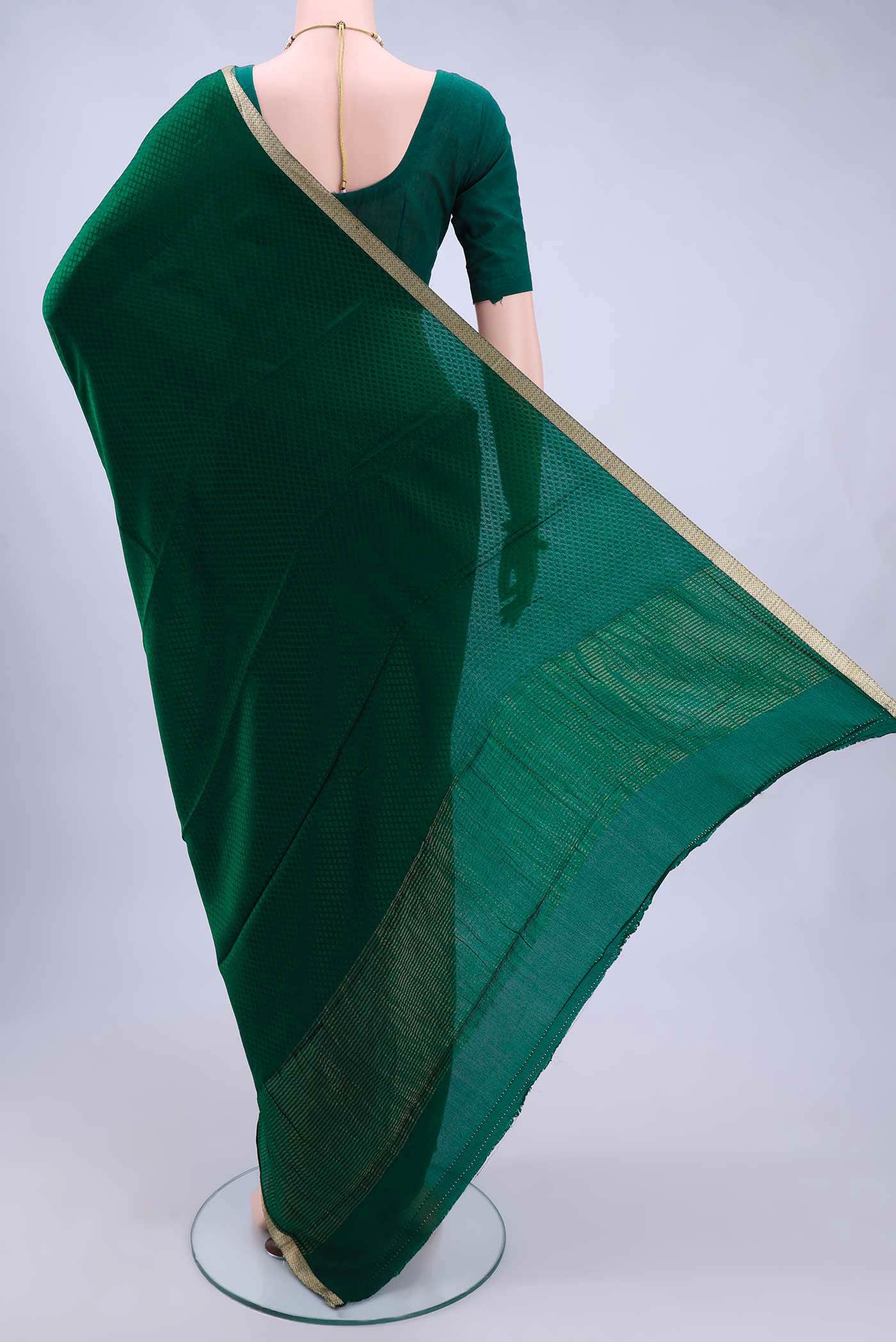 Bottle Green Mysore Crepe Saree