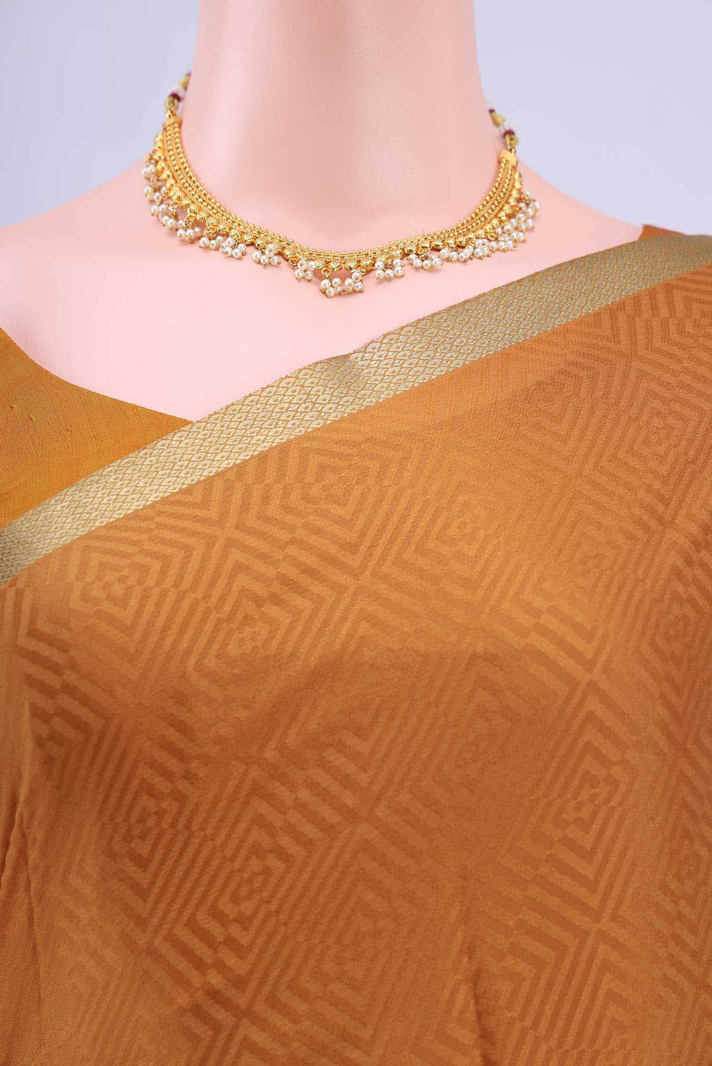 Rust Mysore Crepe Saree