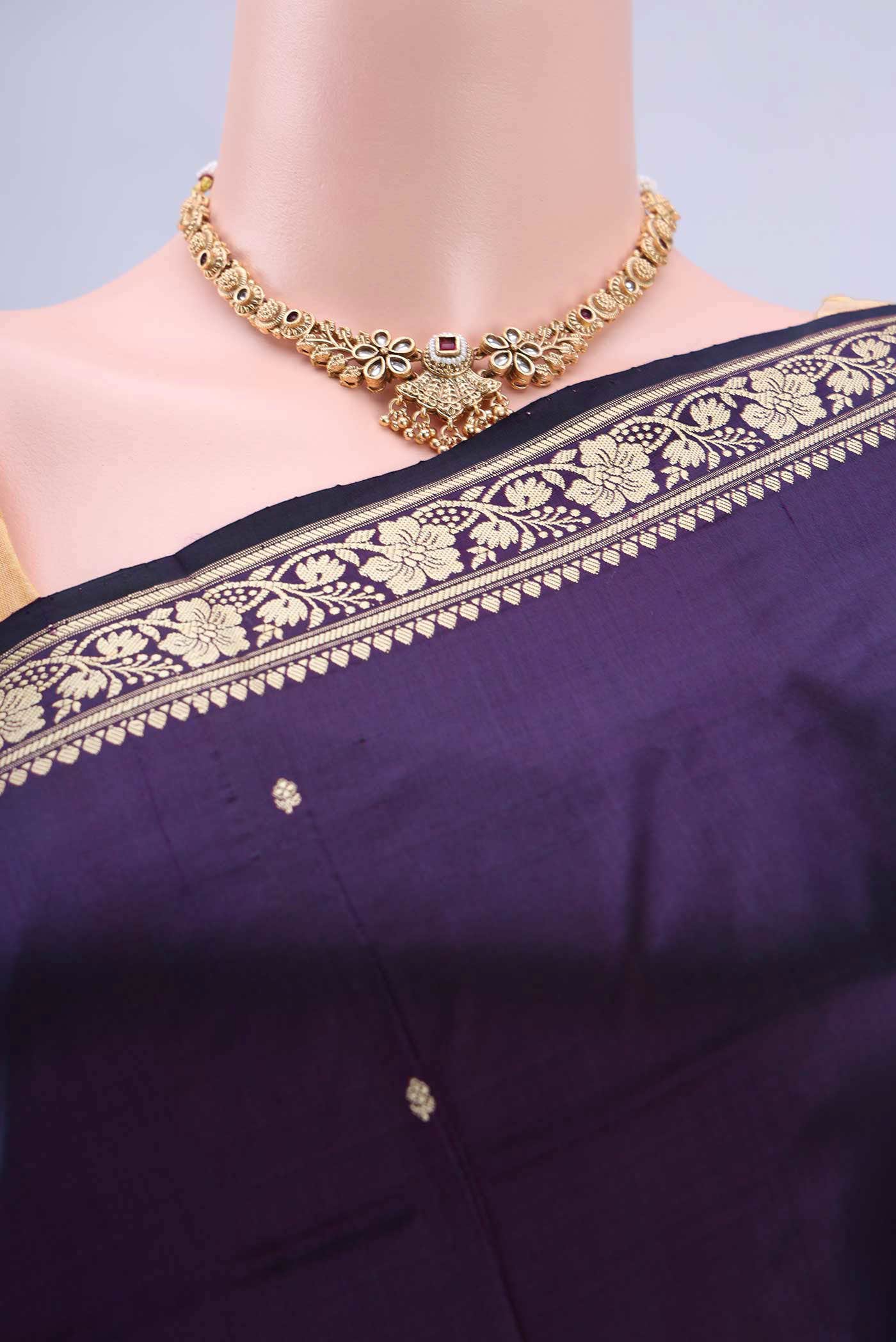 Burgundy Dual Tone Banarasi Katan Silk Saree