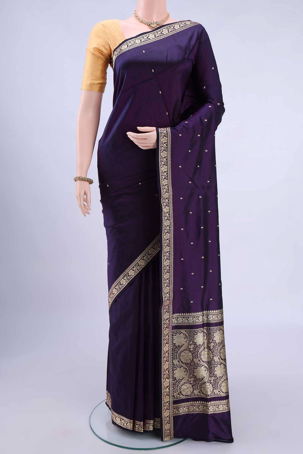 Burgundy Dual Tone Banarasi Katan Silk Saree